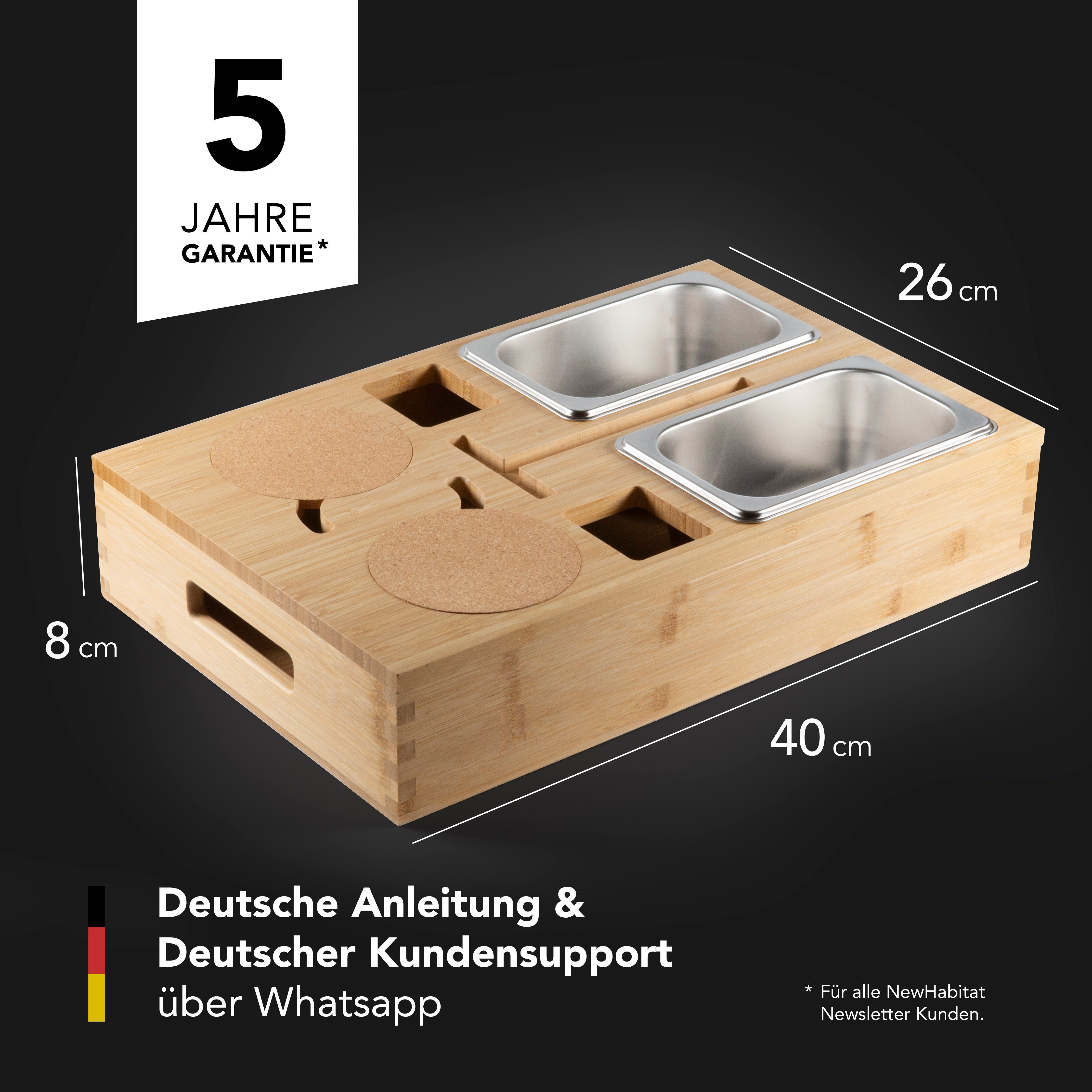 NewHabitat Servierplatte Couchbar Snackbox aus Bambus Personalisierbar inkl. Geschenkbox, Nicht Personalisiert, (Geschenkset, Couchbutler), Perfekt als Geschenk – Bild 4 von 5