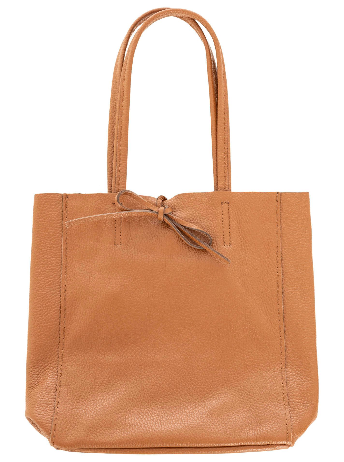 Zwillingsherz Tragetasche Ledershopper "Small", mit Schulterhenkel und Bindeband