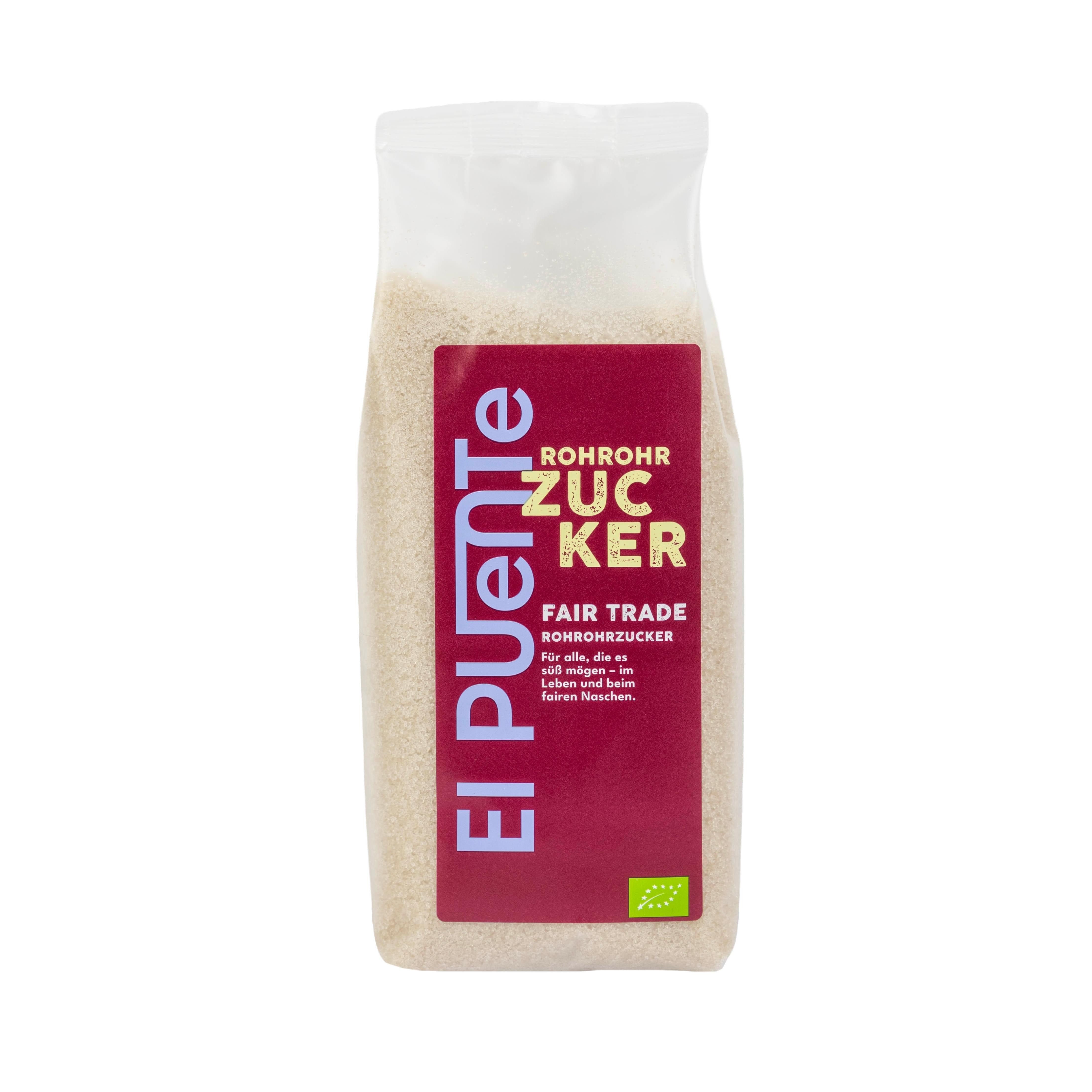 El Puente Zucker Heller Bio-Rohrohrzucker unraffiniert feinkörnig, Fair Trade, Vegan, Handmade