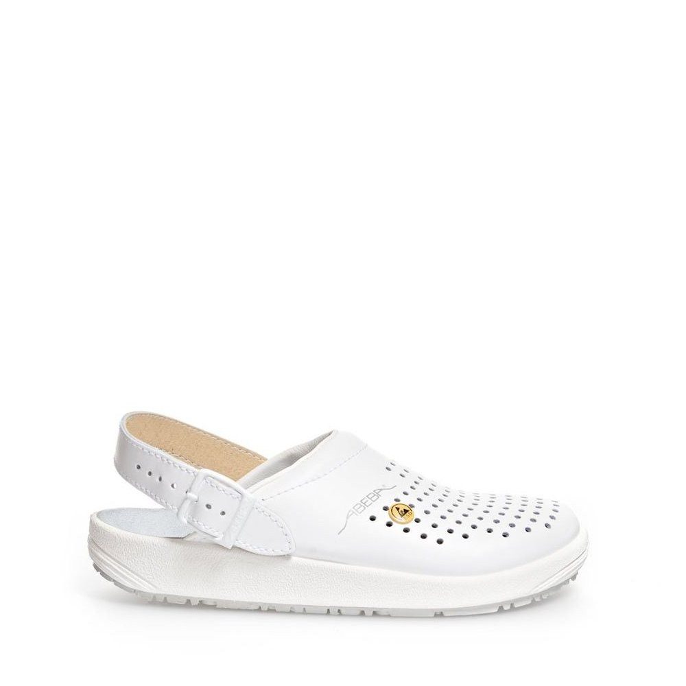 Abeba Berufs-Clog – Leder Esd Rubber-Sohle Src Rutschhemmung Berufsschuh