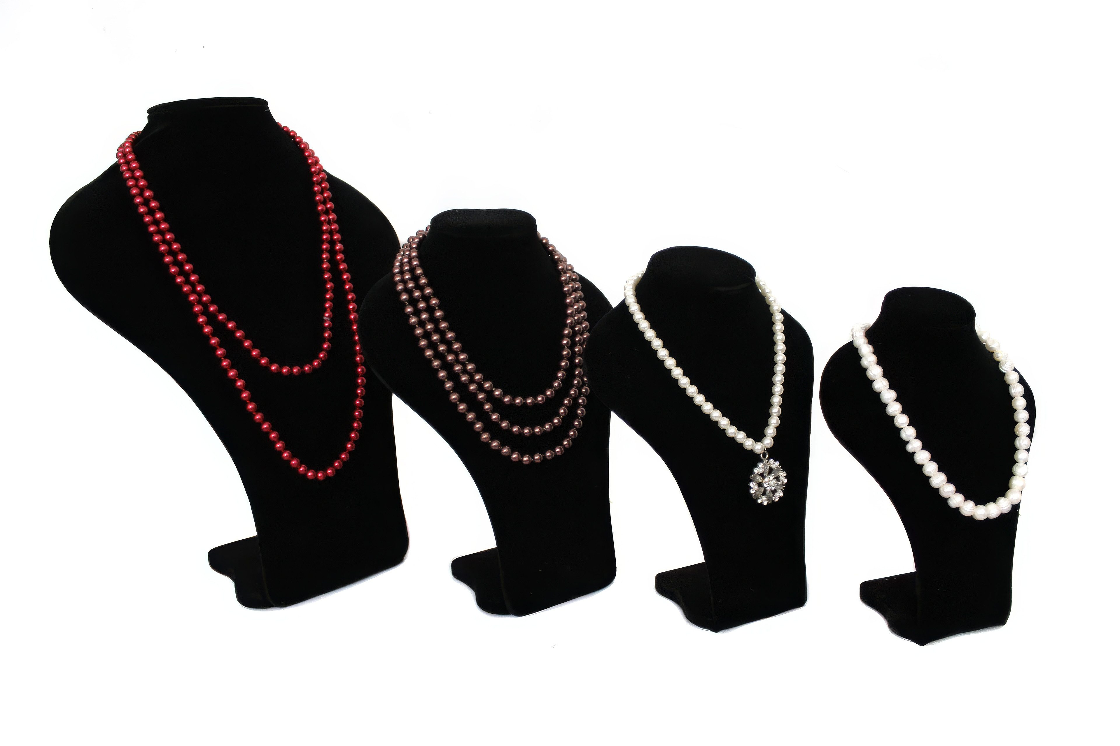 Yudu Schmuckständer Schmuckbüste Dekobüste Kettenhalter dick gepolstert Samt schwarz