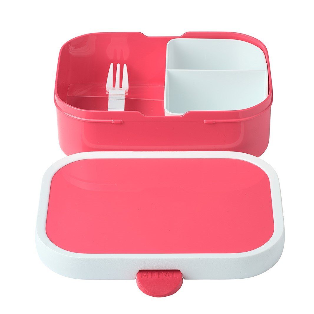 Mepal Lunchbox Mepal Campus Brotdose - inkl. Bentoeinsatz und Gabel, (3-er Set), variabel durch Bento Einsatz rosa