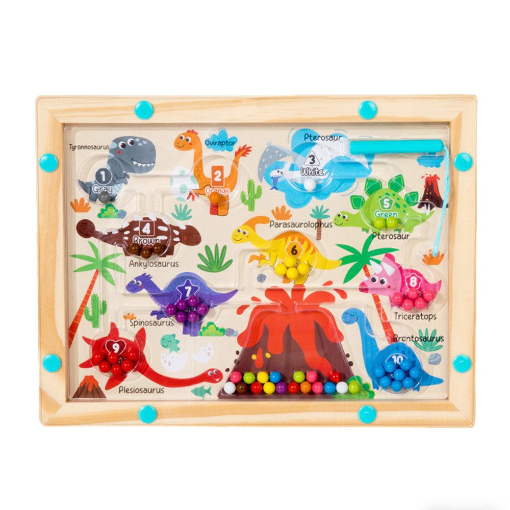 Jumpeak Lernspielzeug Montessori,Spielzeug ab 3 Jahre,Kinderspielzeug,Lernspielzeug,holzern, Dinosaurier Spielzeug, Cars Spielzeug, Spielzeug, Magnetkugel, 2 Stile