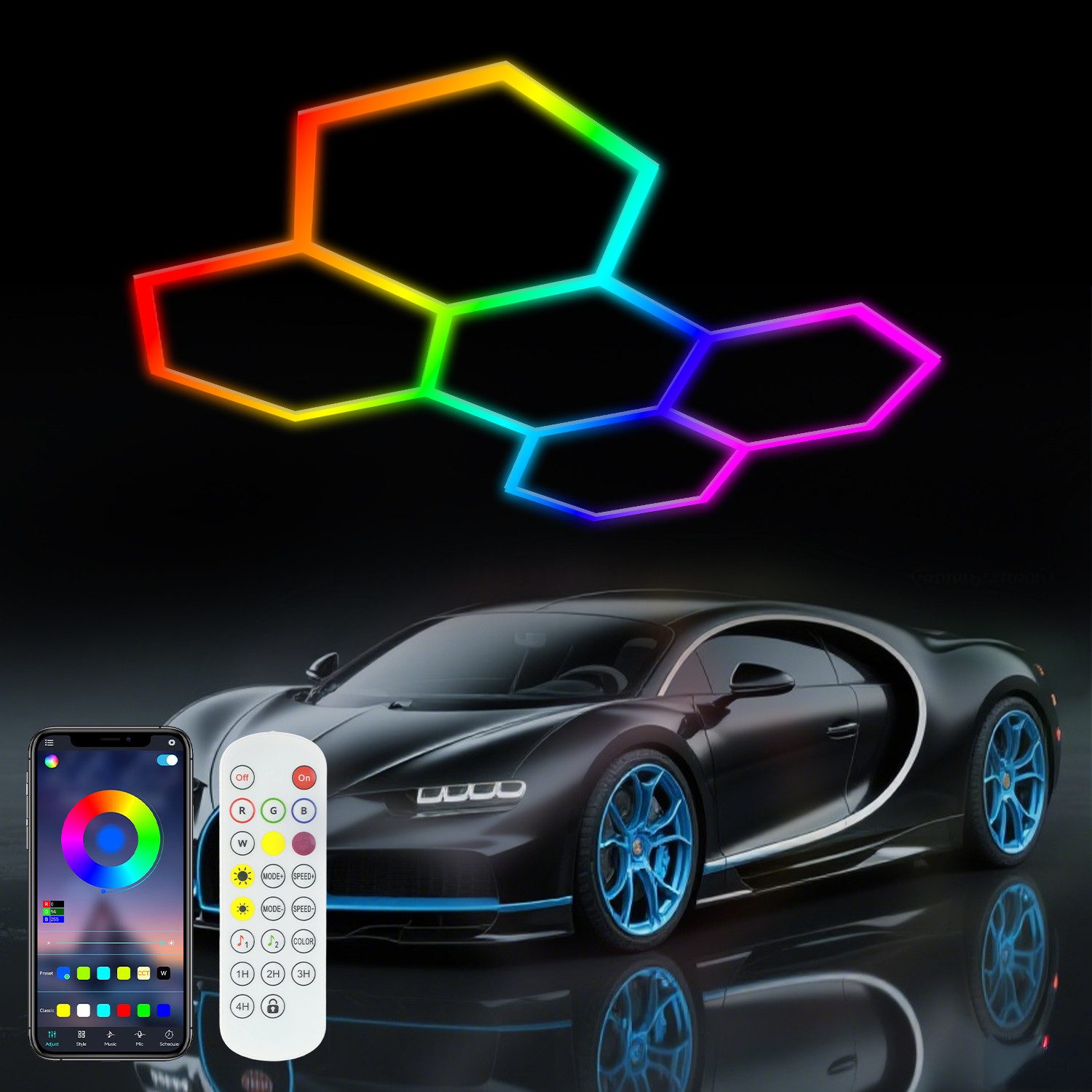 WILGOON Deckenleuchte 5x LED Hexagon Beleuchtung-24pcs günstig online kaufen