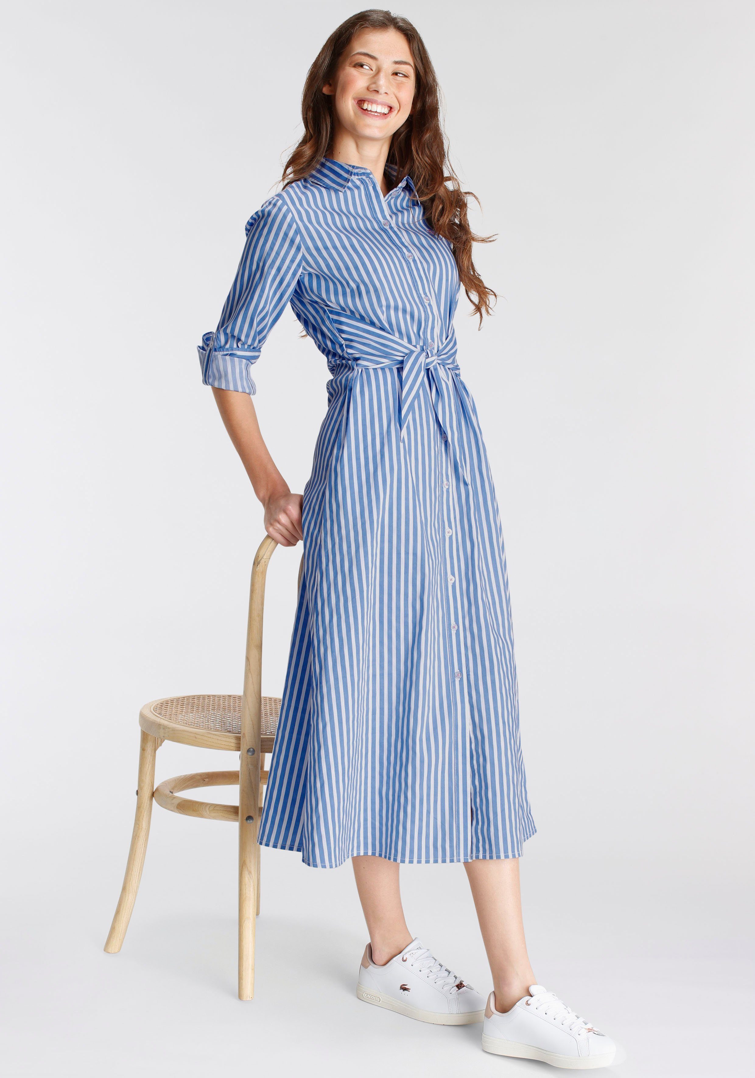 DELMAO Blusenkleid festliche Anlässe, lang, klassisch und seriös, aus Baumwolle