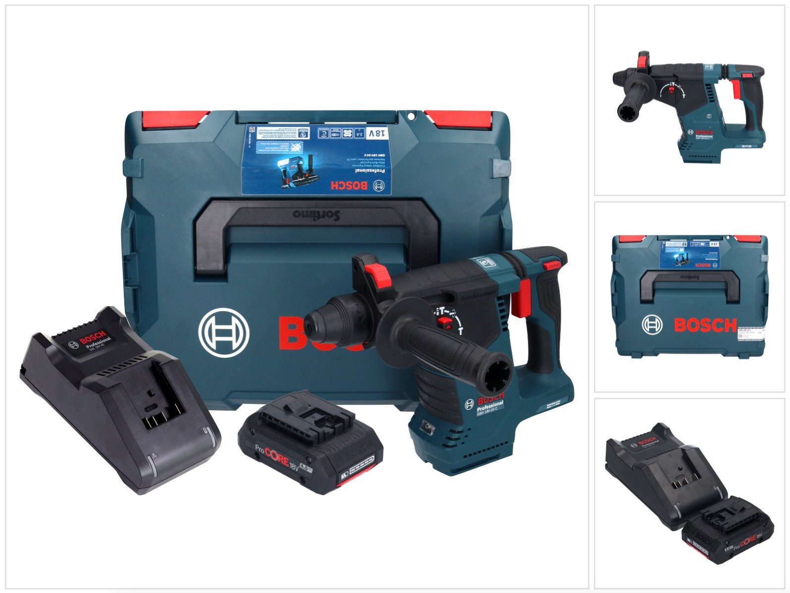Bosch Professional Akku-Bohrhammer GBH 18V-24 C Professional Akku Bohrhammer 18 V 2,4 J Brushless SDS pl