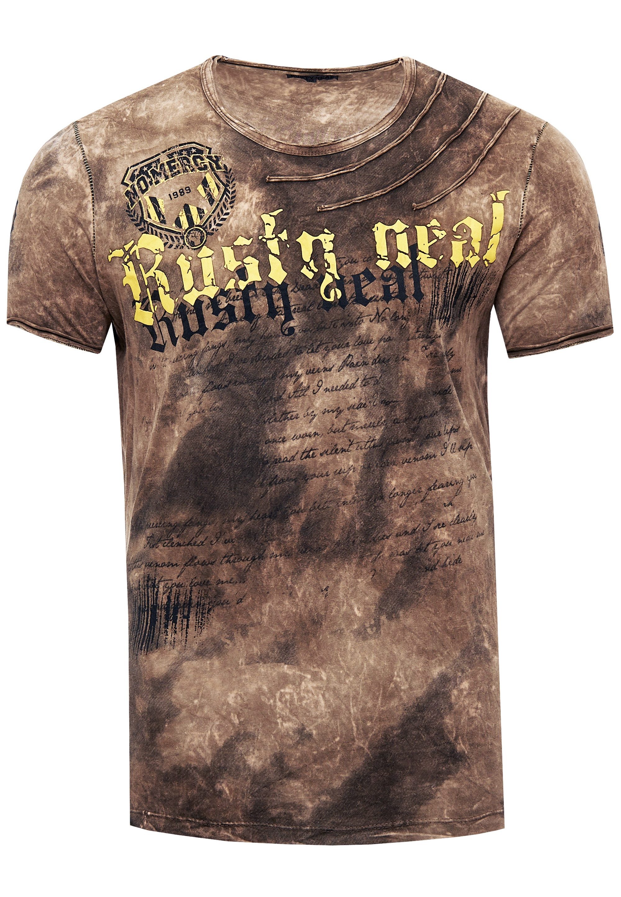 Rusty Neal T-Shirt mit toller Batik-Optik