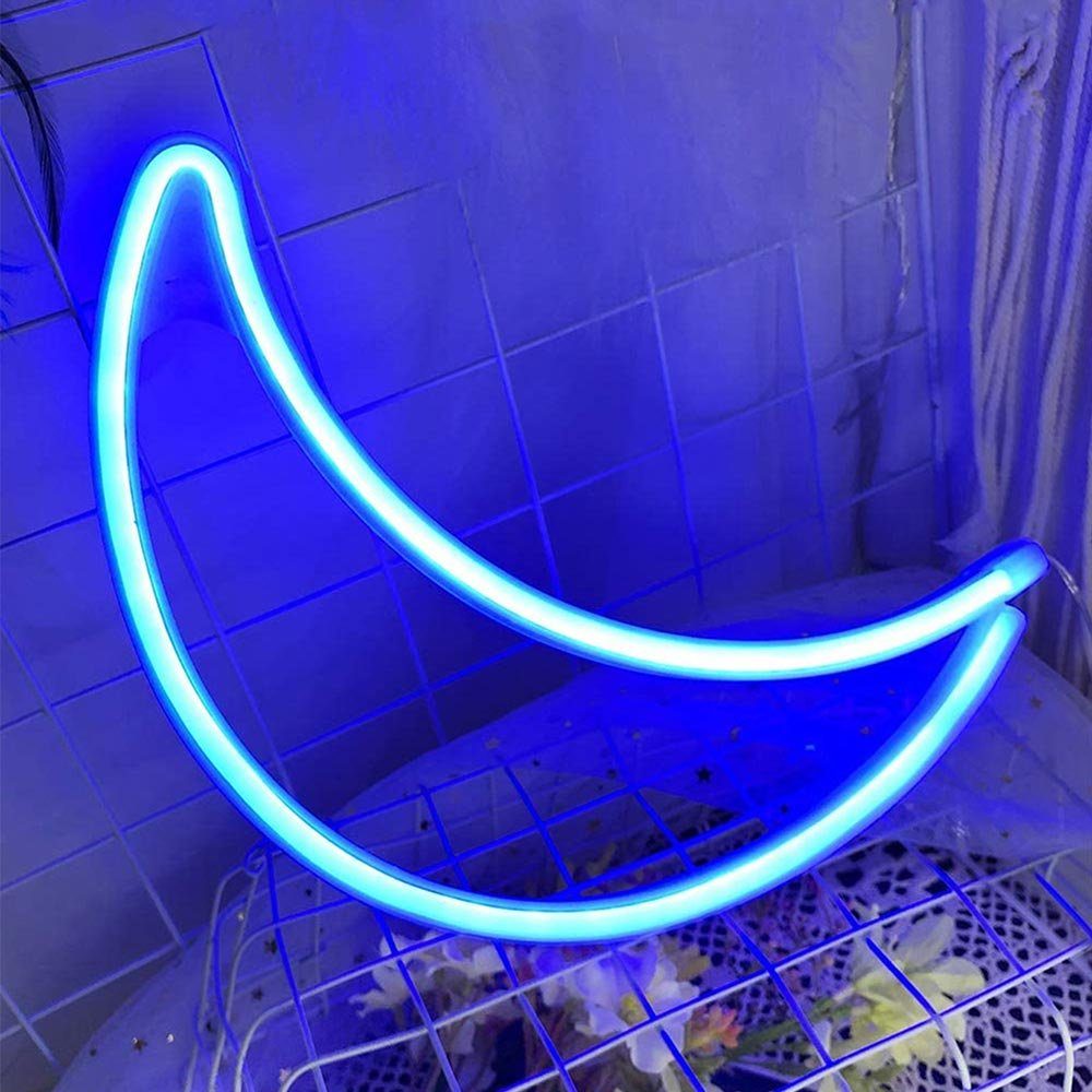 Rosnek LED Dekolicht Planet Moon, für Wand Shop Schlafzimmer Bar Party Weihnachtsdeko, 2835 SMD LED, Multicolor, LED Neon Sign Light