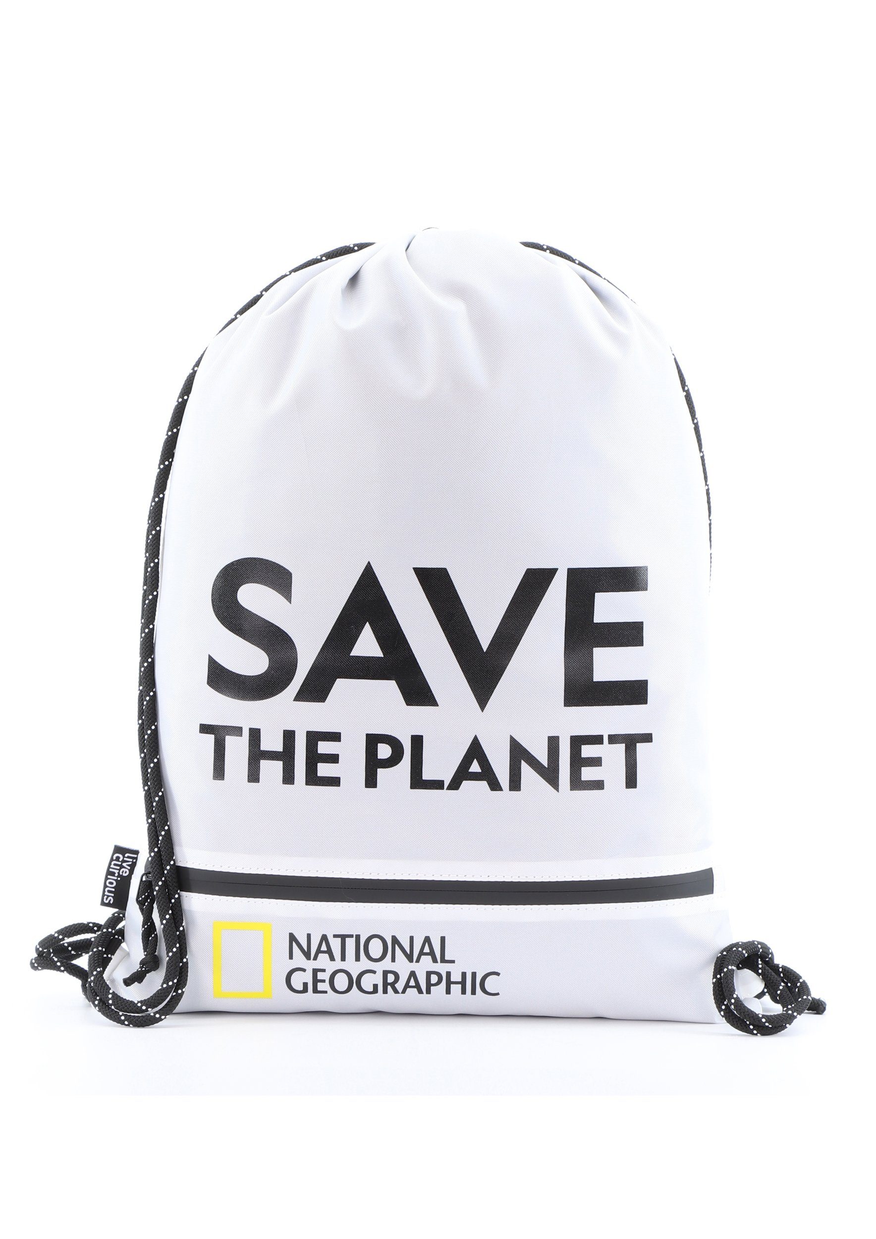 NATIONAL GEOGRAPHIC Kulturbeutel Saturn, aus recyceltem Polyester weiß