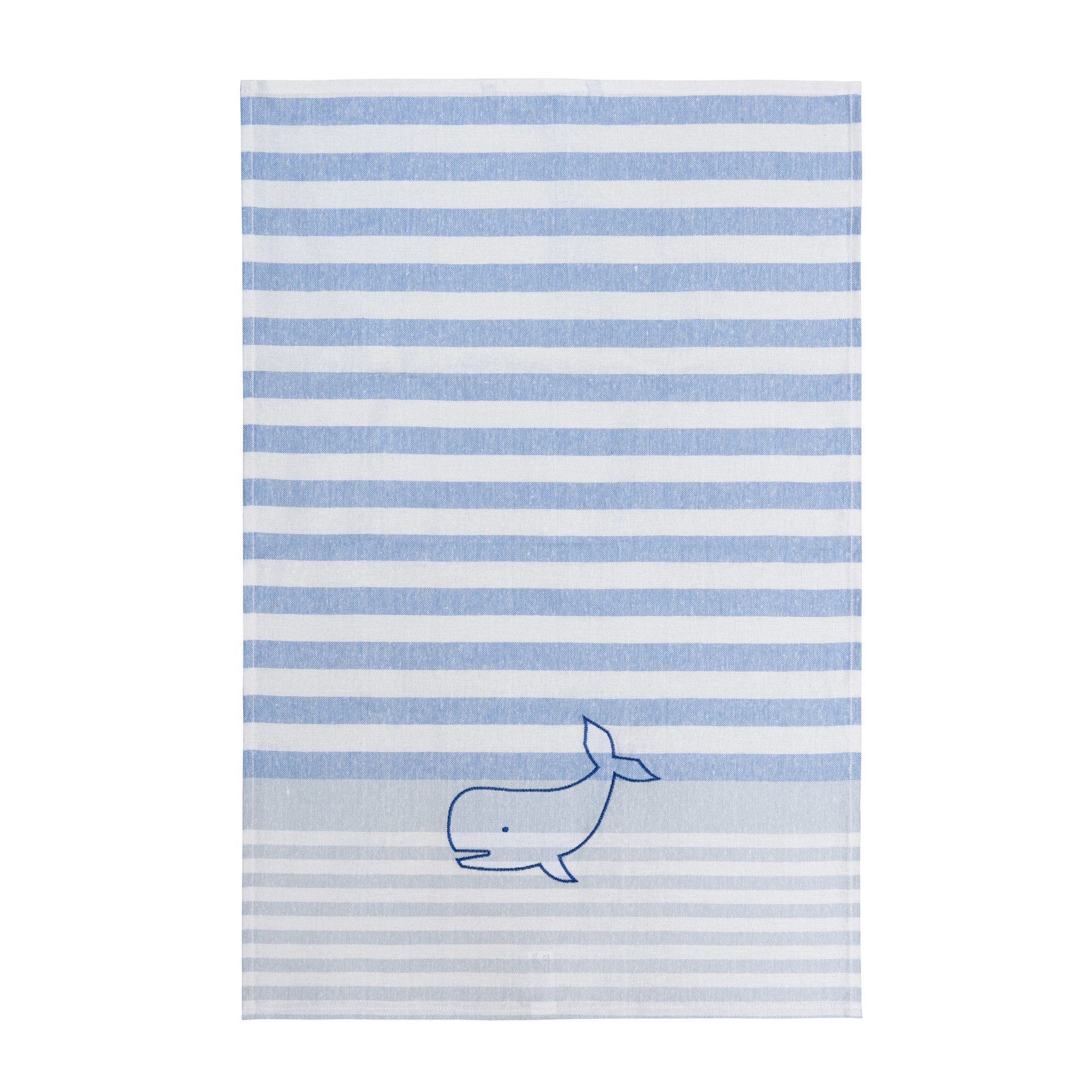 Grubentuch Geschirrtuch von Grubentuch aus der Mare Kollektion - Wal, Motiv bestickt, 55% Leinen, 45% Baumwolle