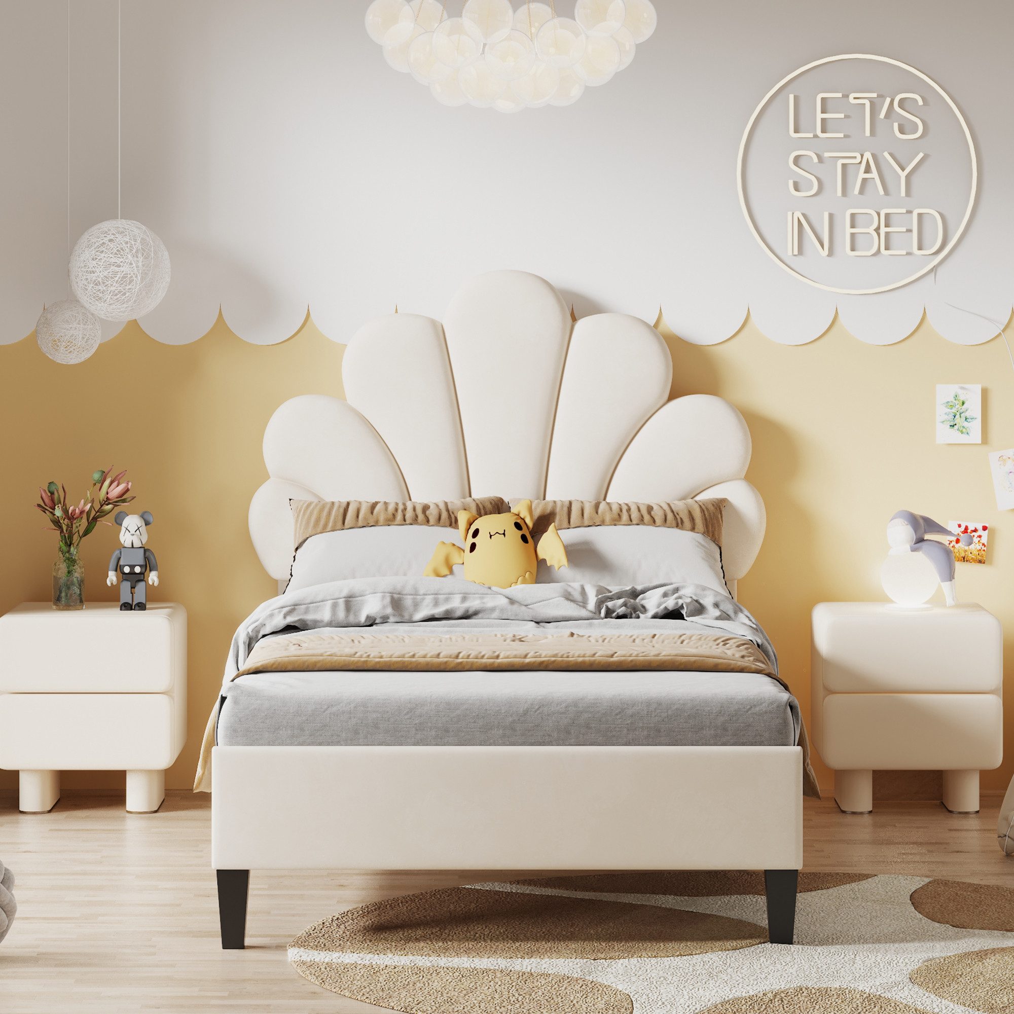 STILVORA Kinderbett 90x200 Polsterbett Gästebett mit günstig online kaufen