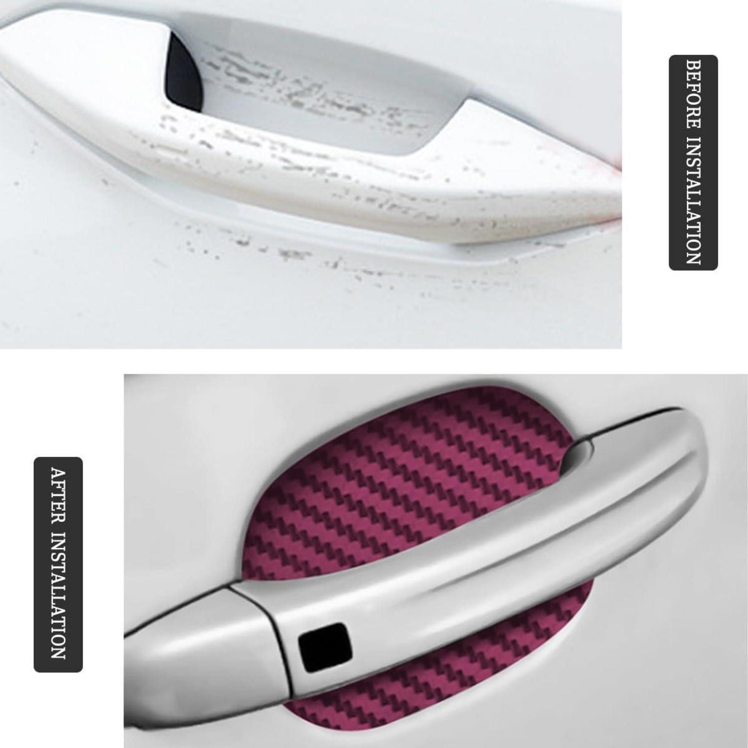 Luxury Collection Car Floor Mats Car Stickers Carbon Fiber Protective Film Scratch Resistant Universal 4PCS Burgundy