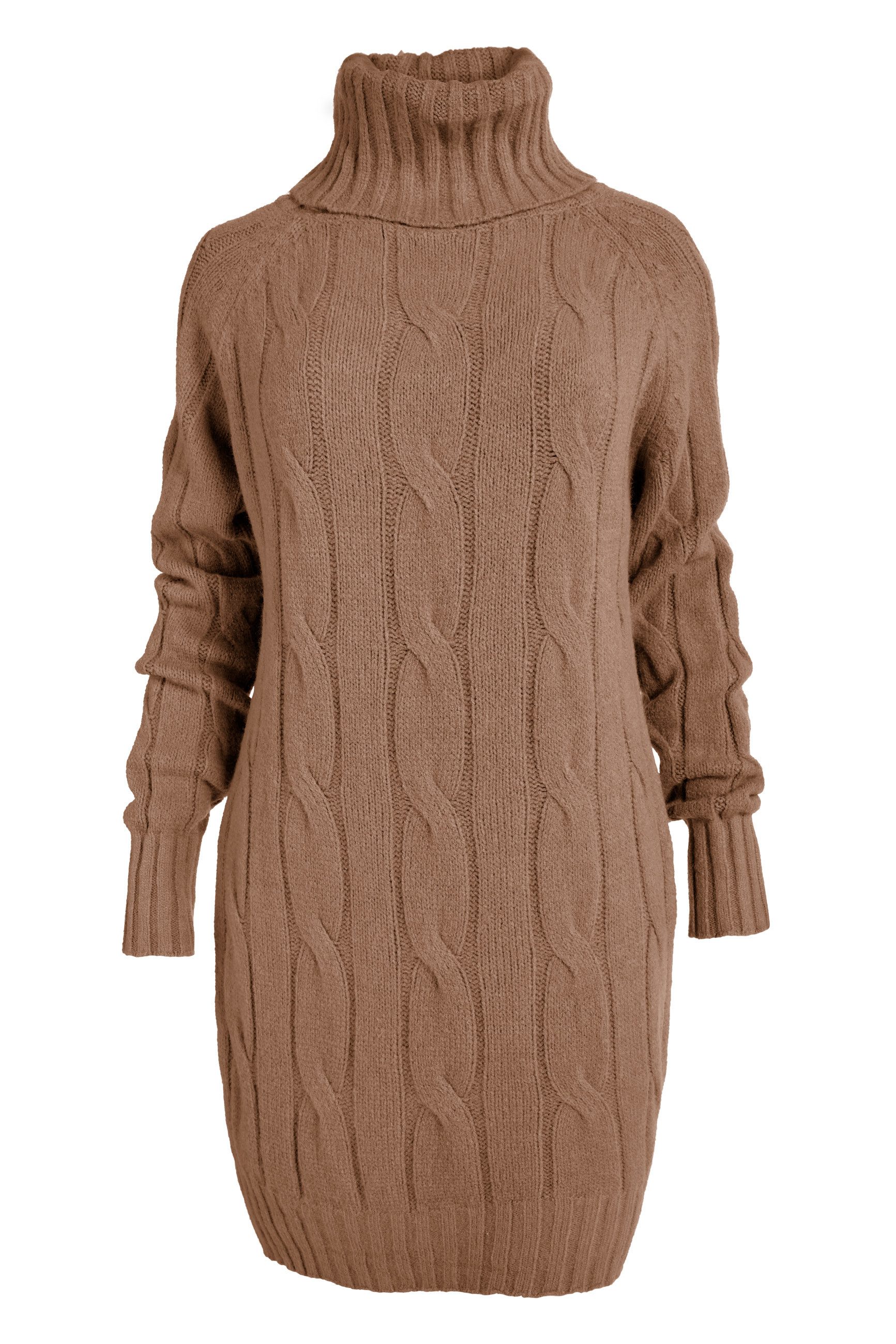PEKIVESSA Strickkleid Kurzes Strickkleid mit Rollkragen günstig online kaufen