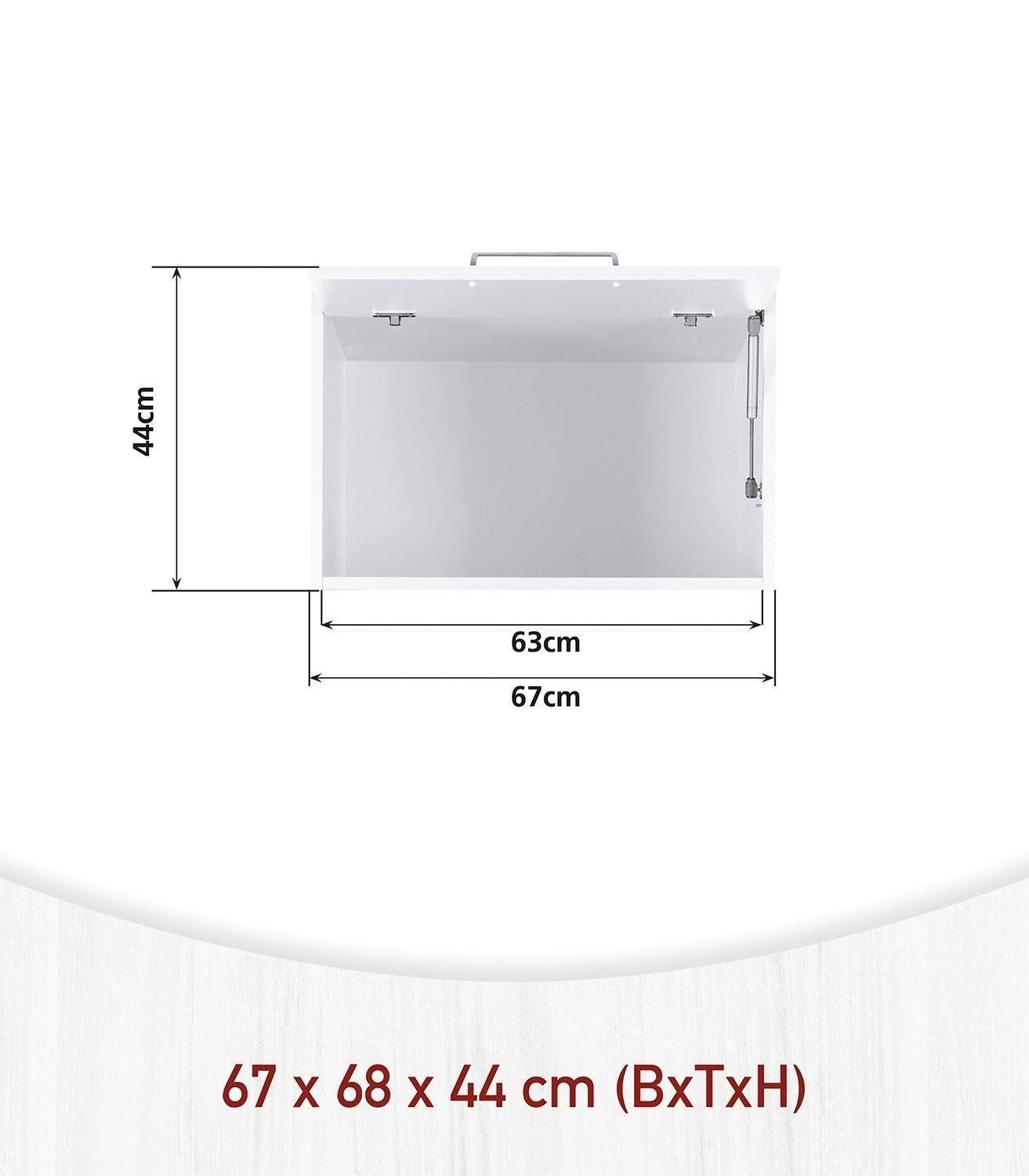 Inter Link Schrankaufsatz LIFESTYLE STUDIO FLOW, Weiß Dekor, 1 Klappe, B 67 x H 44 x T 68 cm