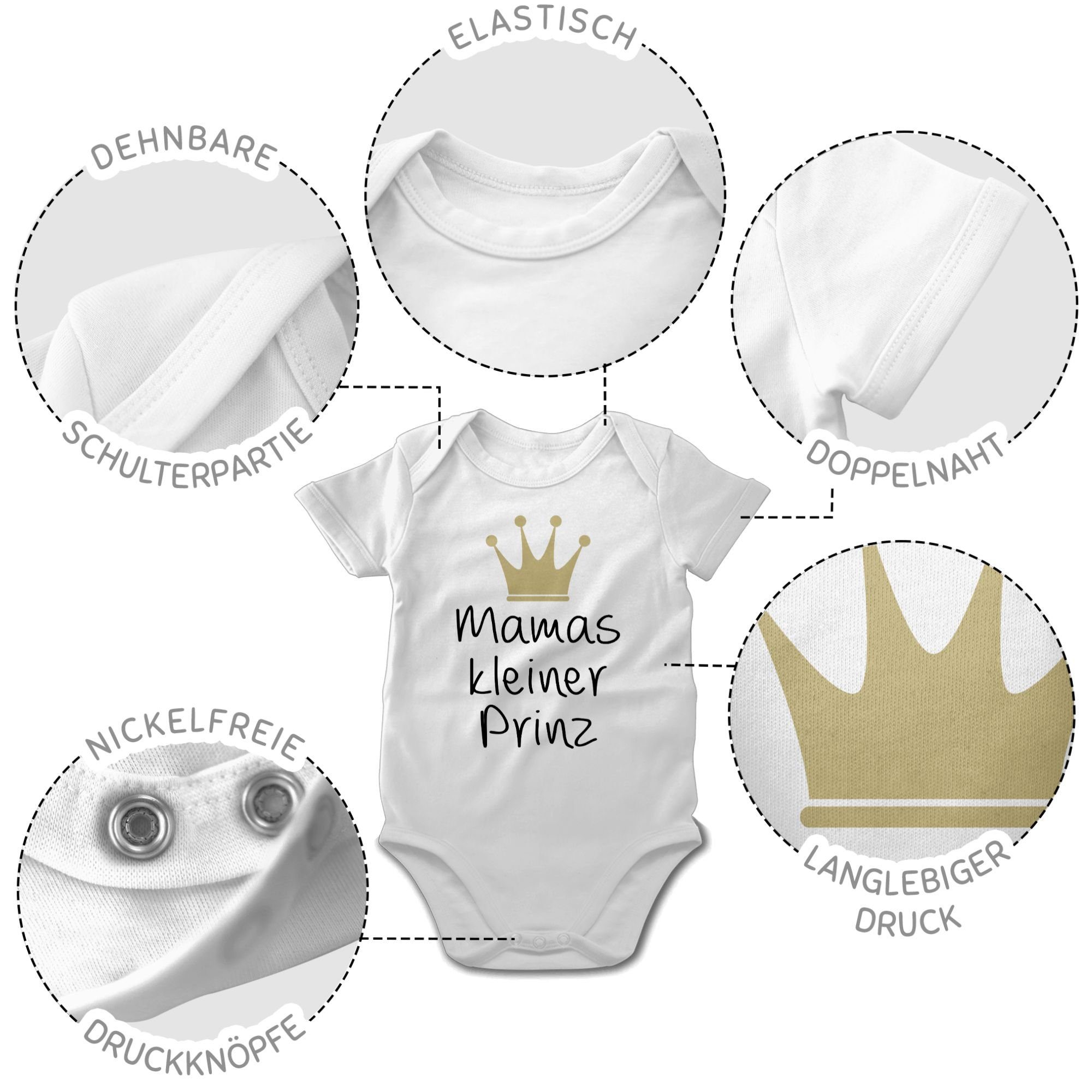 2 Muttertagsgeschenk Prinz Shirtbody Shirtracer Weiß Mamas kleiner (1-tlg)