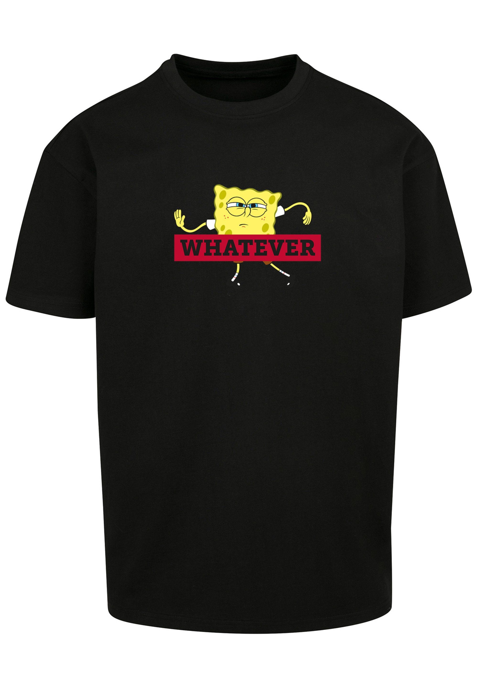 Schwammkopf Print WHATEVER Spongebob T-Shirt F4NT4STIC schwarz
