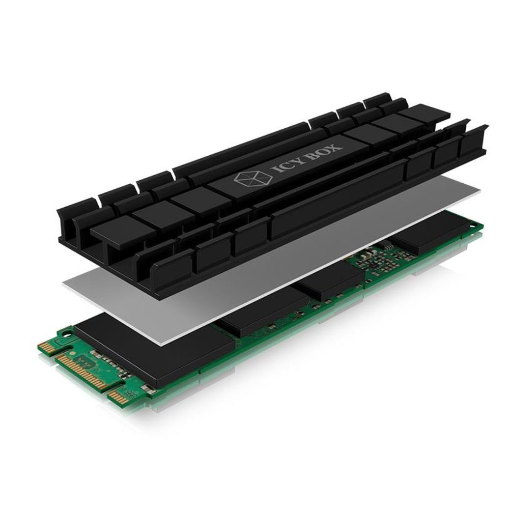 ICY BOX Computer-Kühler IB-M2HS-701, Passiver Kühlkörper, für M.2 2280 SSD, inklusive Wärmeleitpads