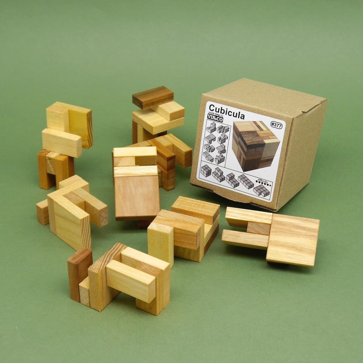 ROMBOL Denkspiele Spiel CUBICULA - tolles, schwieriges Holzpuzzle, 3D-Puzzle, Holzspiel