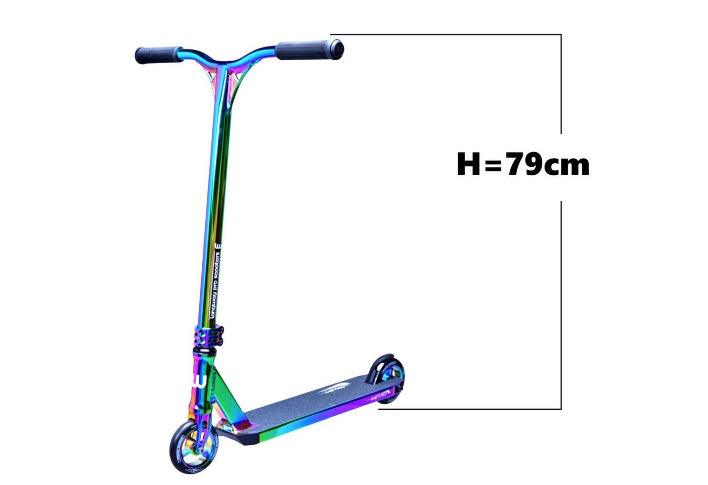 Thumbnail - Longway Scooters Stuntscooter Longway Metro 2K19 Stunt-Scooter H=79cm Full Neochrom