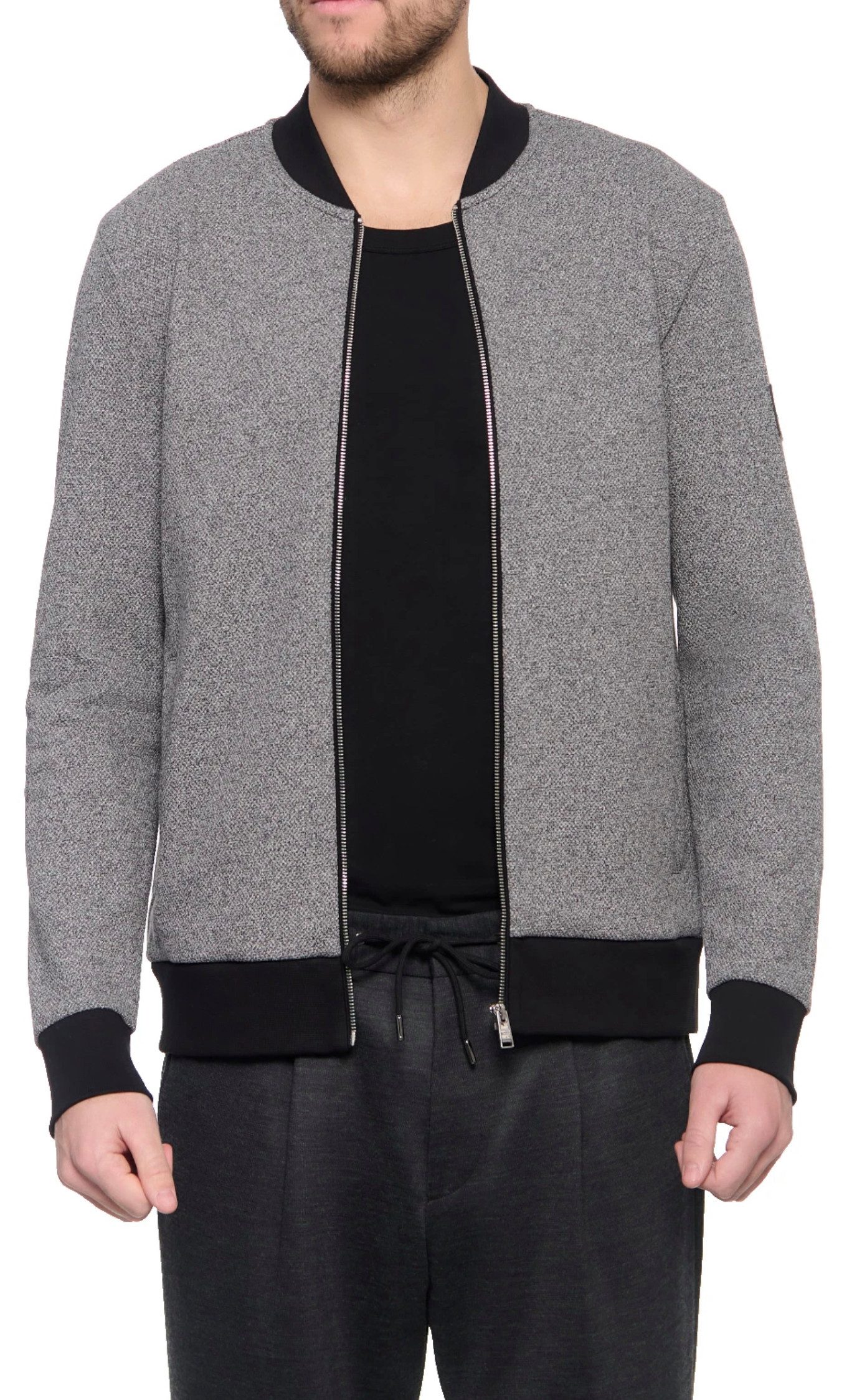 BOSS Blouson Sweatjacke Skiles 41 Robuster Zwei-Wege-Reißverschluss,Funnel Neck/Stehkragen