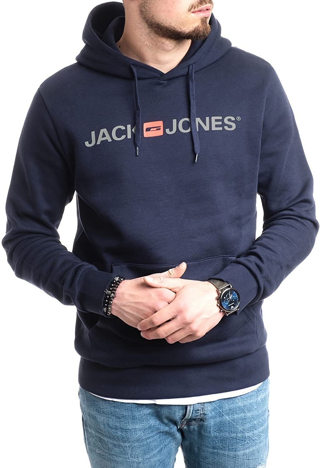 Jack & Jones Hoodie mit Kängurutasche, mit Kapuze, mit Logodruck