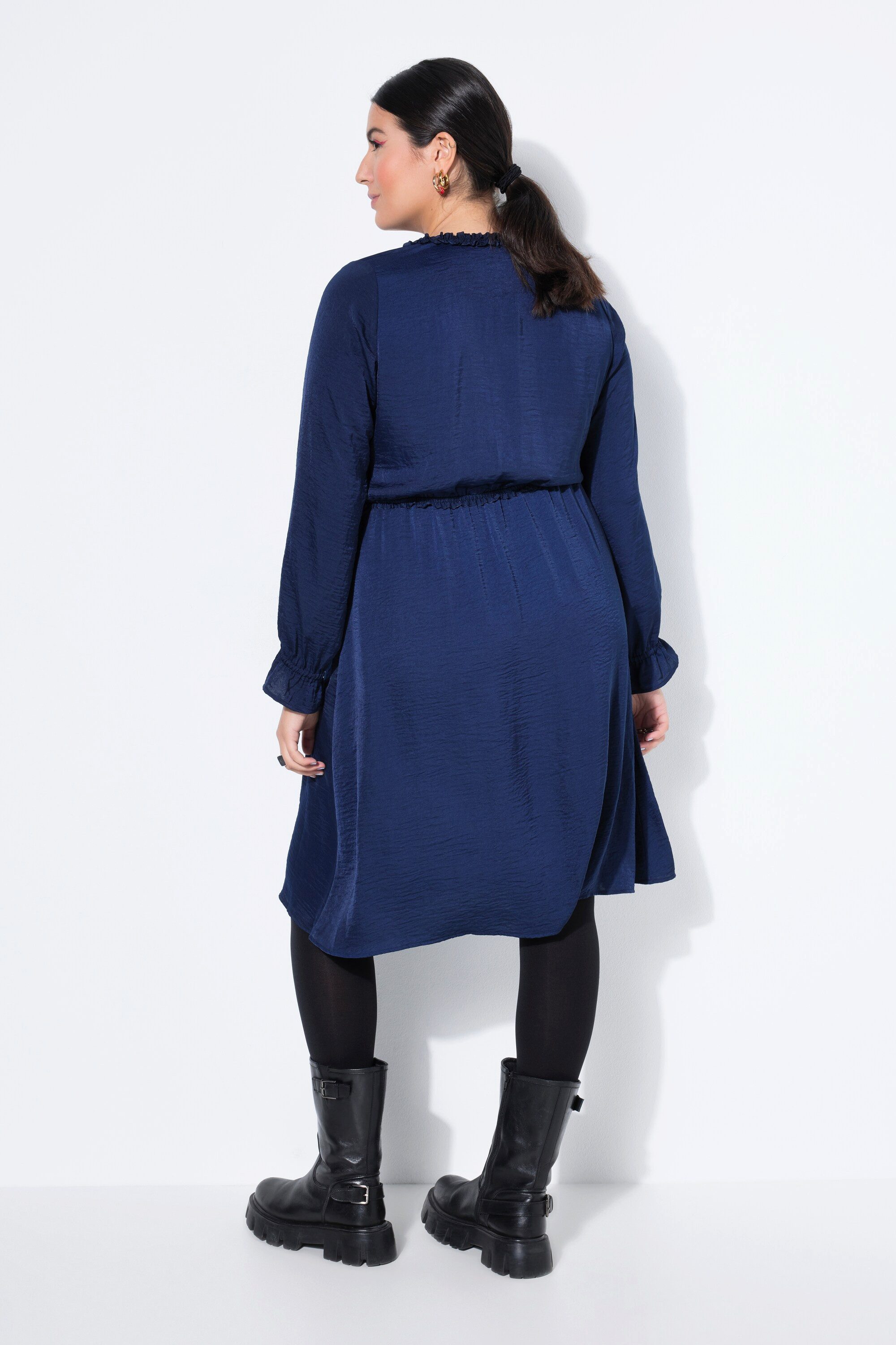 Studio Untold Jerseykleid Midikleid A-Linie Rüschen Langarm – Bild 3 von 3