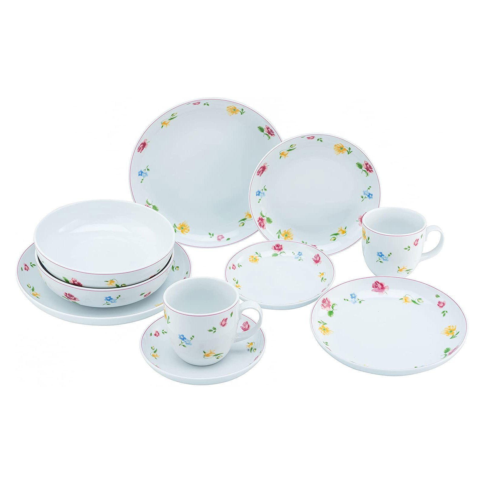 CreaTable Tafelservice 22900 Allround Summertime (10-tlg), 2 Personen, Porzellan