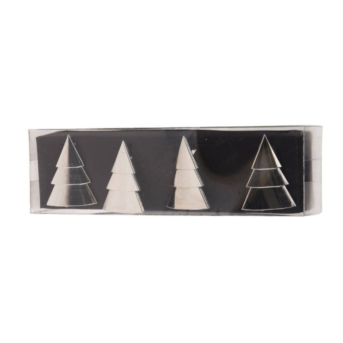 Home & styling collection Serviettenring Silberne Serviettenringe mit weihnachtlichem Motiv, 4er-Set, Aluminium, (4er-Set), mit weihnachtlichem Motiv