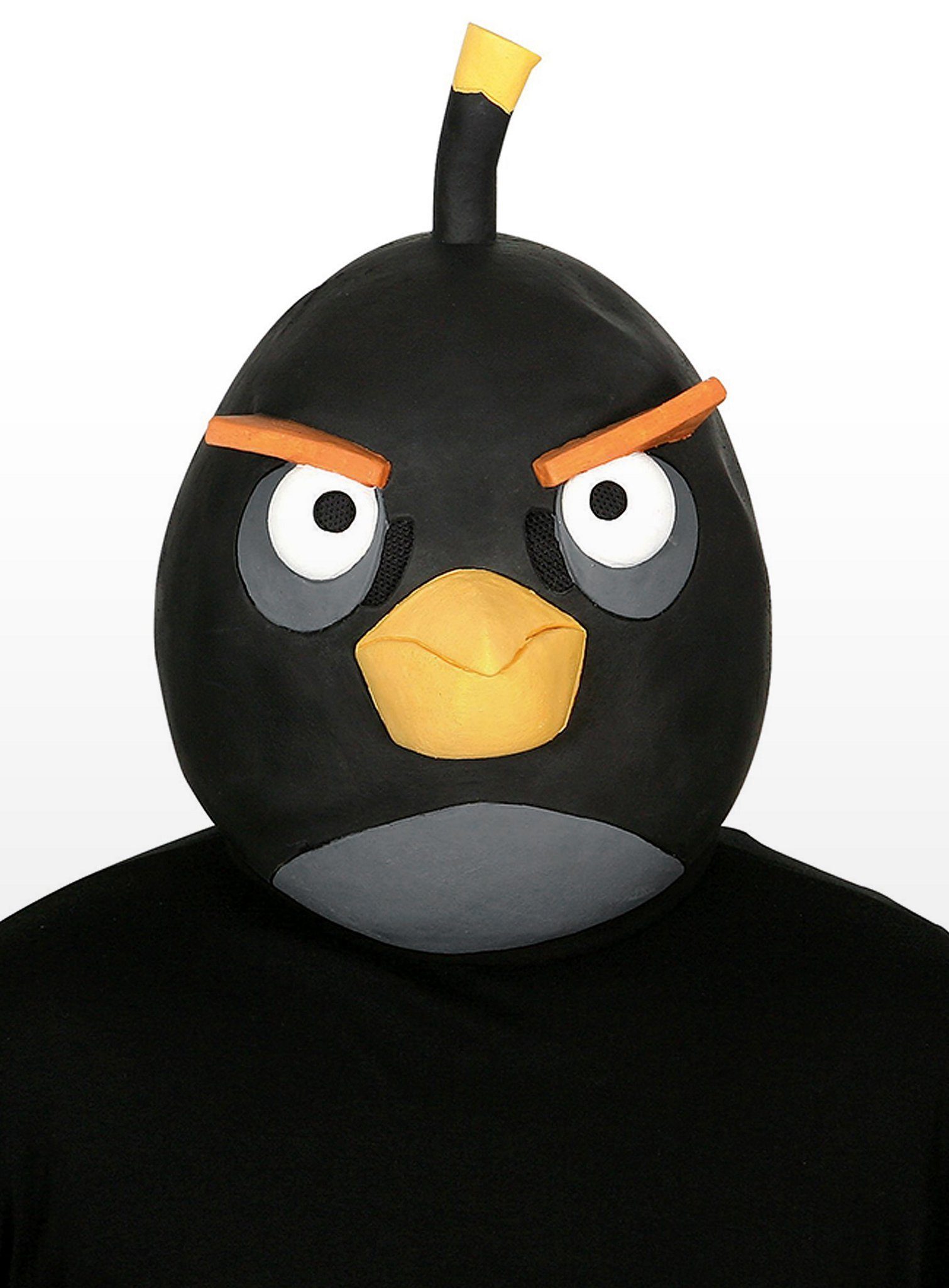 Metamorph Verkleidungsmaske Angry Birds schwarz (Sonderposten), Original lizenzierte Angry Birds-Maske aus dem Kultspiel
