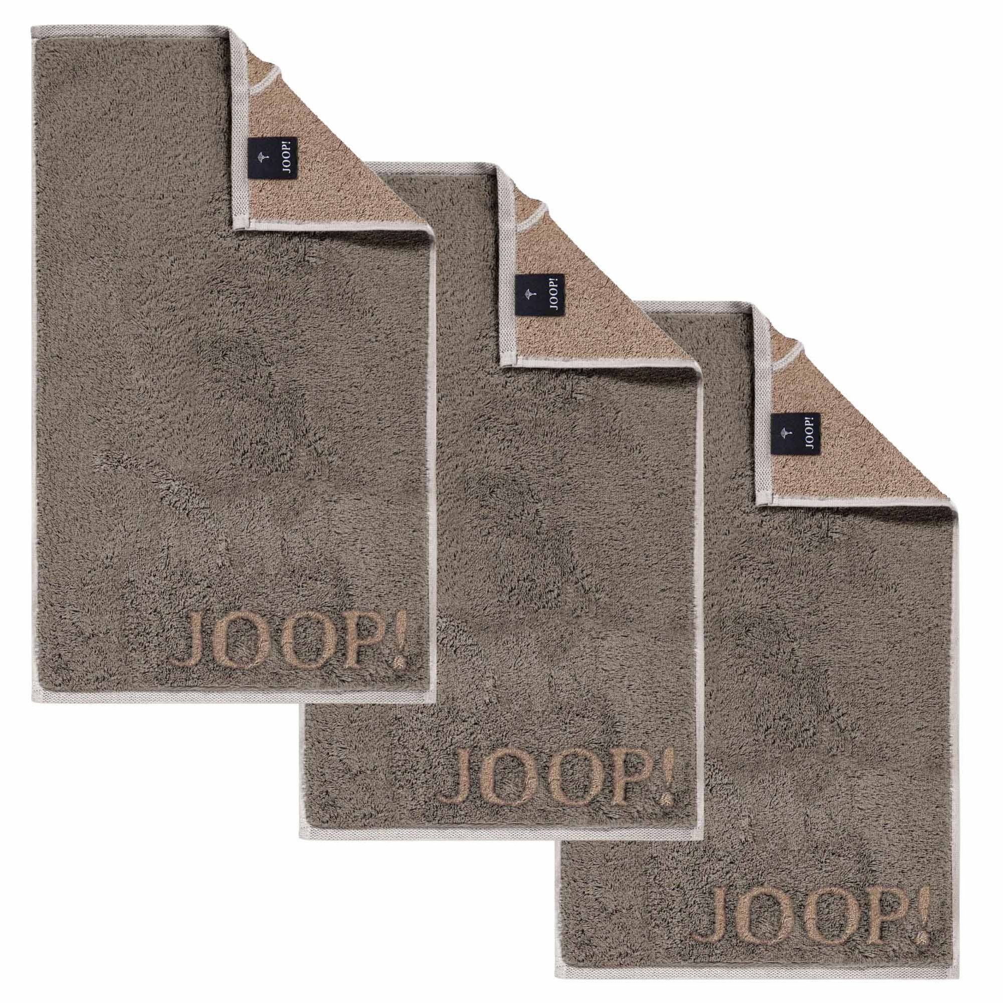 JOOP! Gästehandtücher Unisex Gästetuch 3er Pack Baumwolle, Frottier (Packung, 3-St)