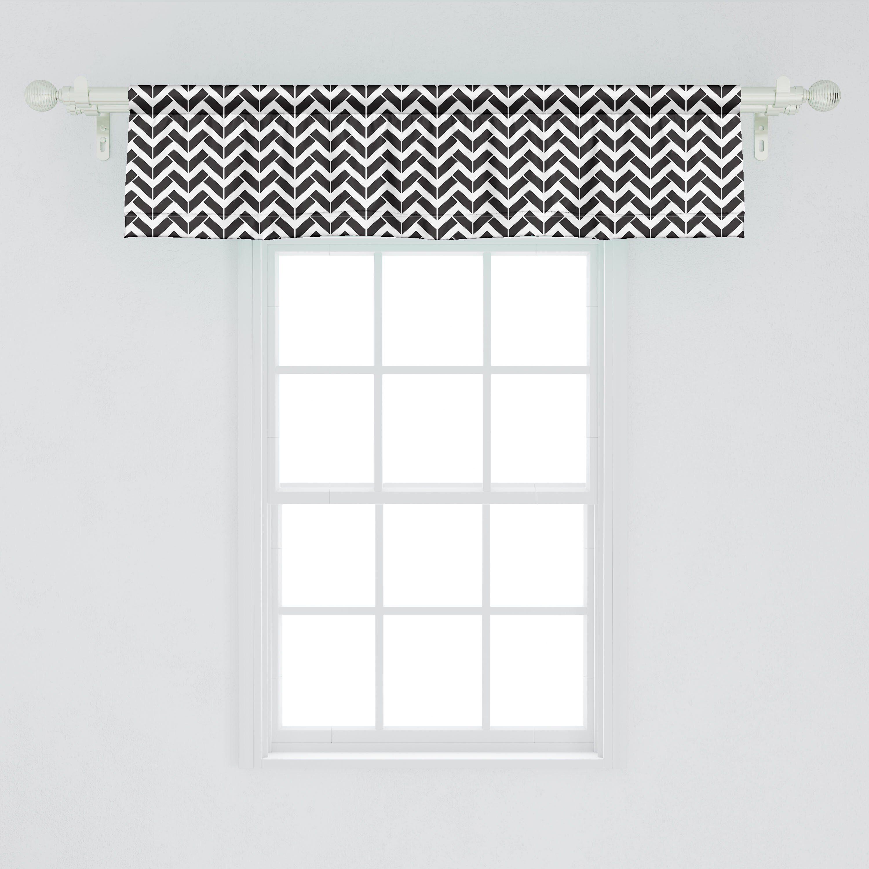Abstrakte Stangentasche, Abakuhaus, mit Geometrie Schlafzimmer Vorhang Microfaser, Dekor Stil Volant Scheibengardine Herringbone für Küche