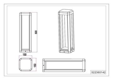 TRIO Leuchten Wandleuchte Außenleuchte, TRIO-Leuchten Außenleuchte LOGONE (BHT 15x50x15 cm) BHT 15x50x15 cm