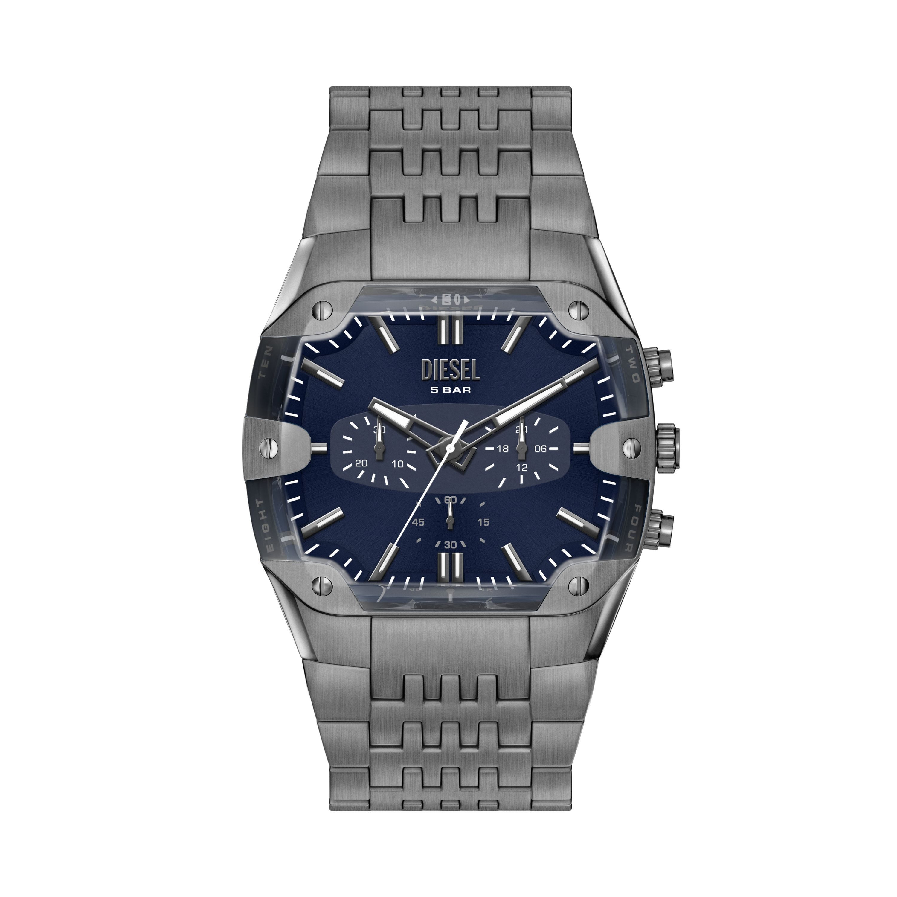 Diesel Chronograph Spiked Cushion DZ4717, Quarzuhr, Armbanduhr, Edelstahlarmband, analog, Stoppfunktion