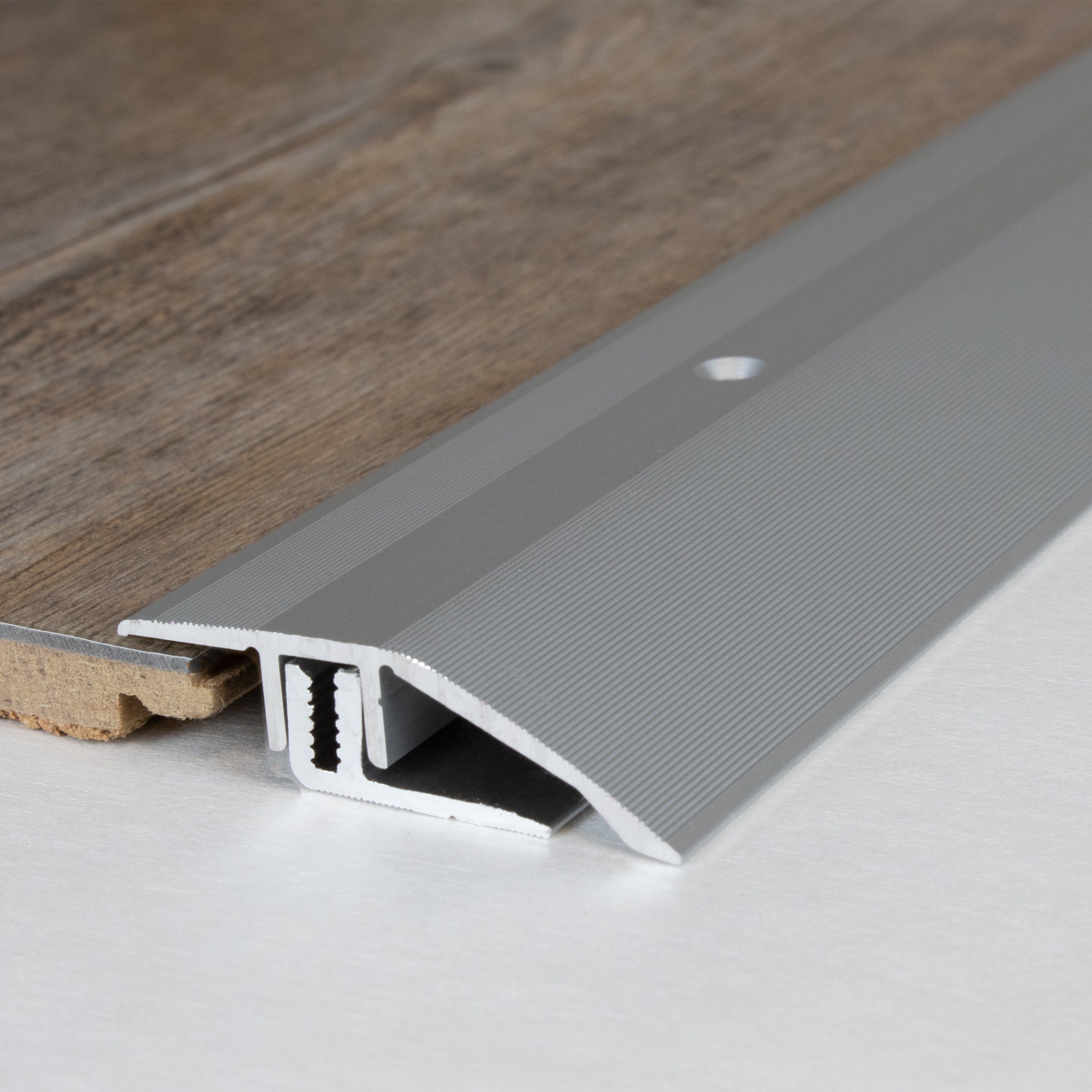 PROVISTON Anpassprofil Aluminium, 44 x 7 - 15 x 1000 mm, Silber, Höhen Anpassungsprofile