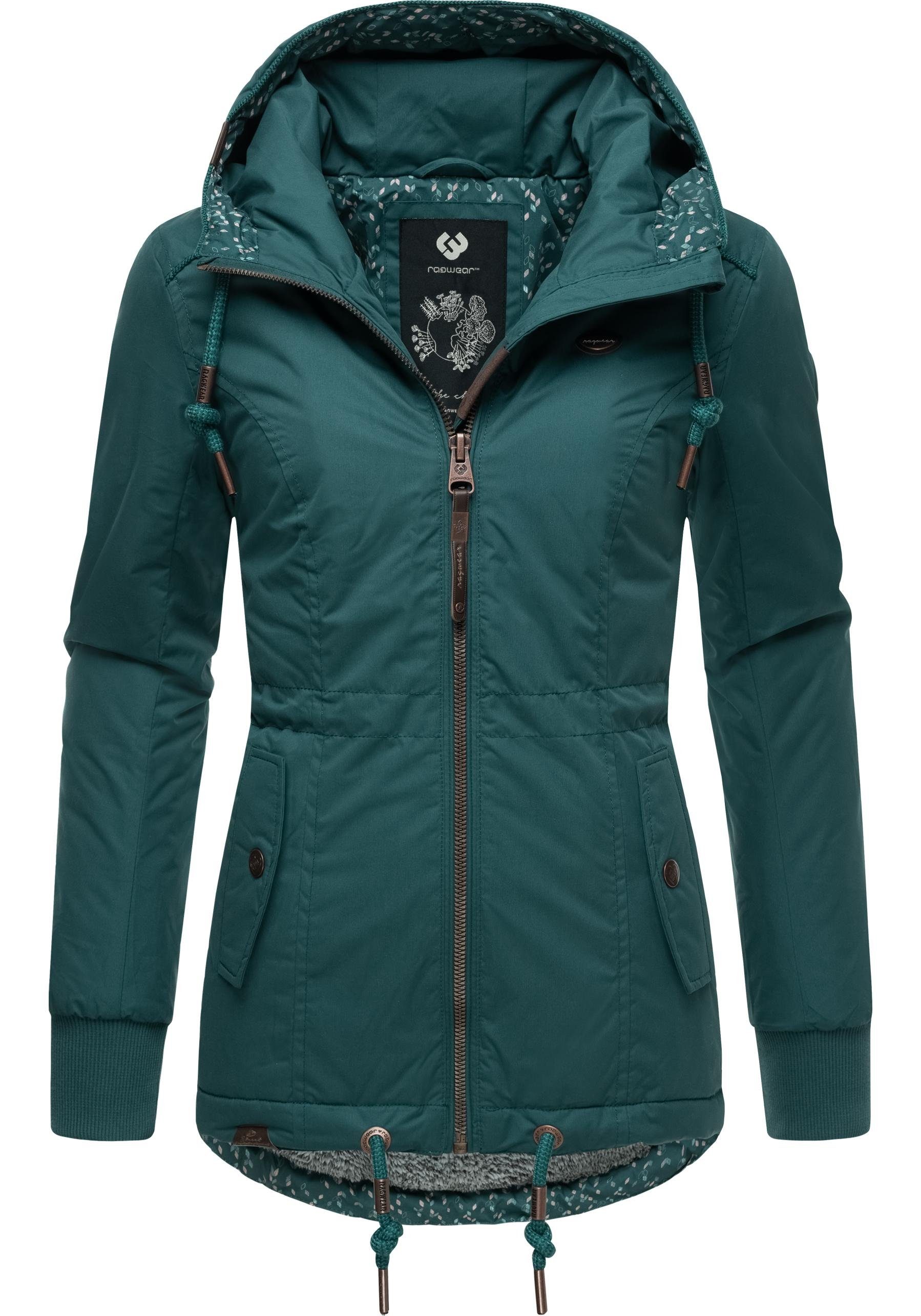 mit Outdoorjacke Winterjacke Winter Kapuze YM-Danka grasgrün Ragwear stylische