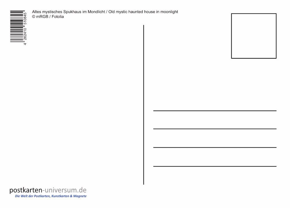 Thumbnail - postkarten-universum.de Postkarte "Mystic and Gothic: Altes mystisches Spukhaus im Mondlicht"