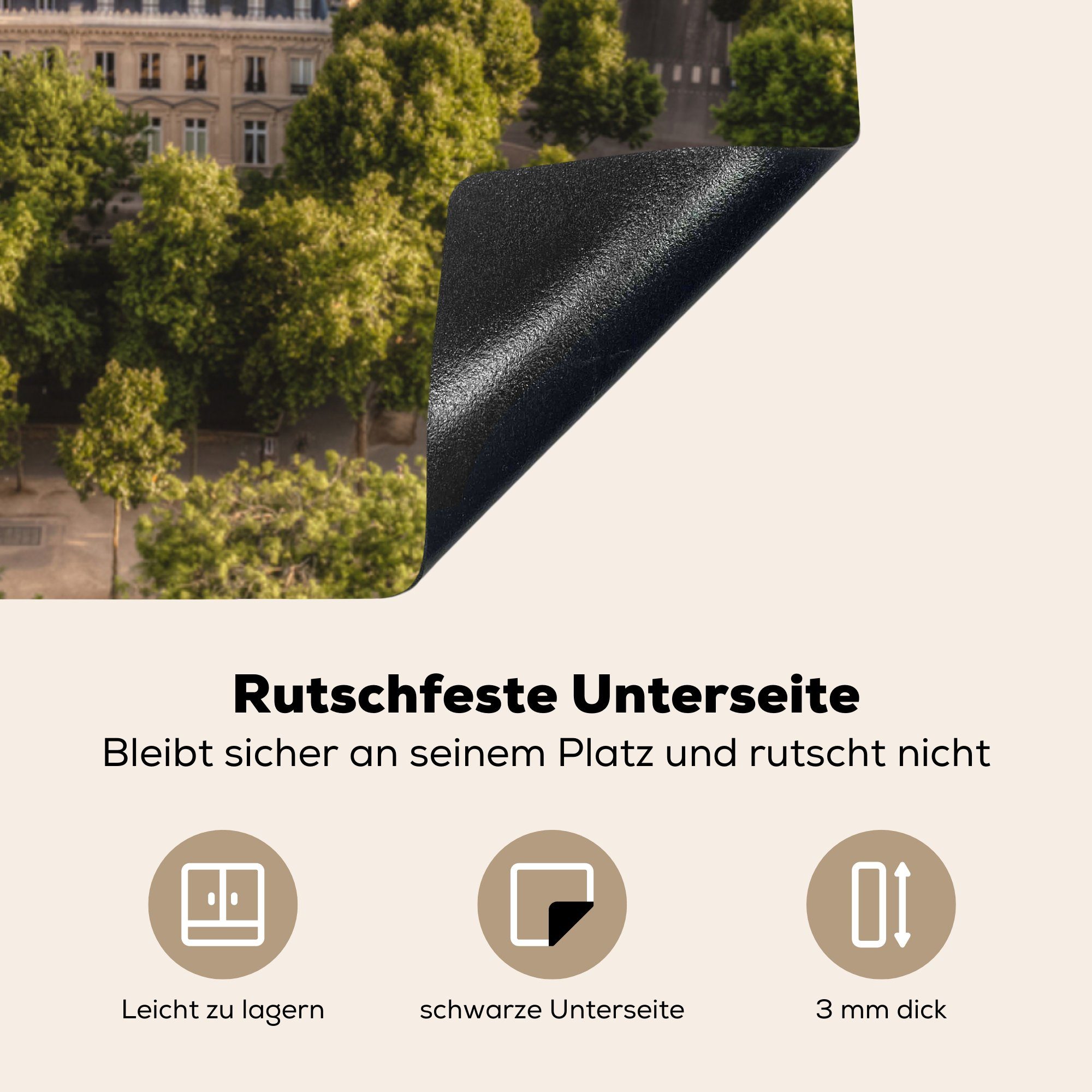 Ceranfeldabdeckung, küche Herdblende-/Abdeckplatte für MuchoWow Vinyl, Paris - cm, 78x78 - Eiffelturm tlg), Haus, Arbeitsplatte (1