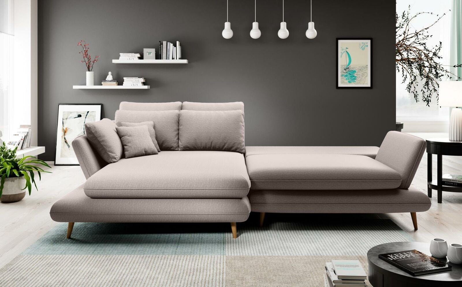 Wohnlandschaft Design, Sofa Ecksofa Ecksofa JVmoebel Made Stoff in L-Form Modern Couch Europe