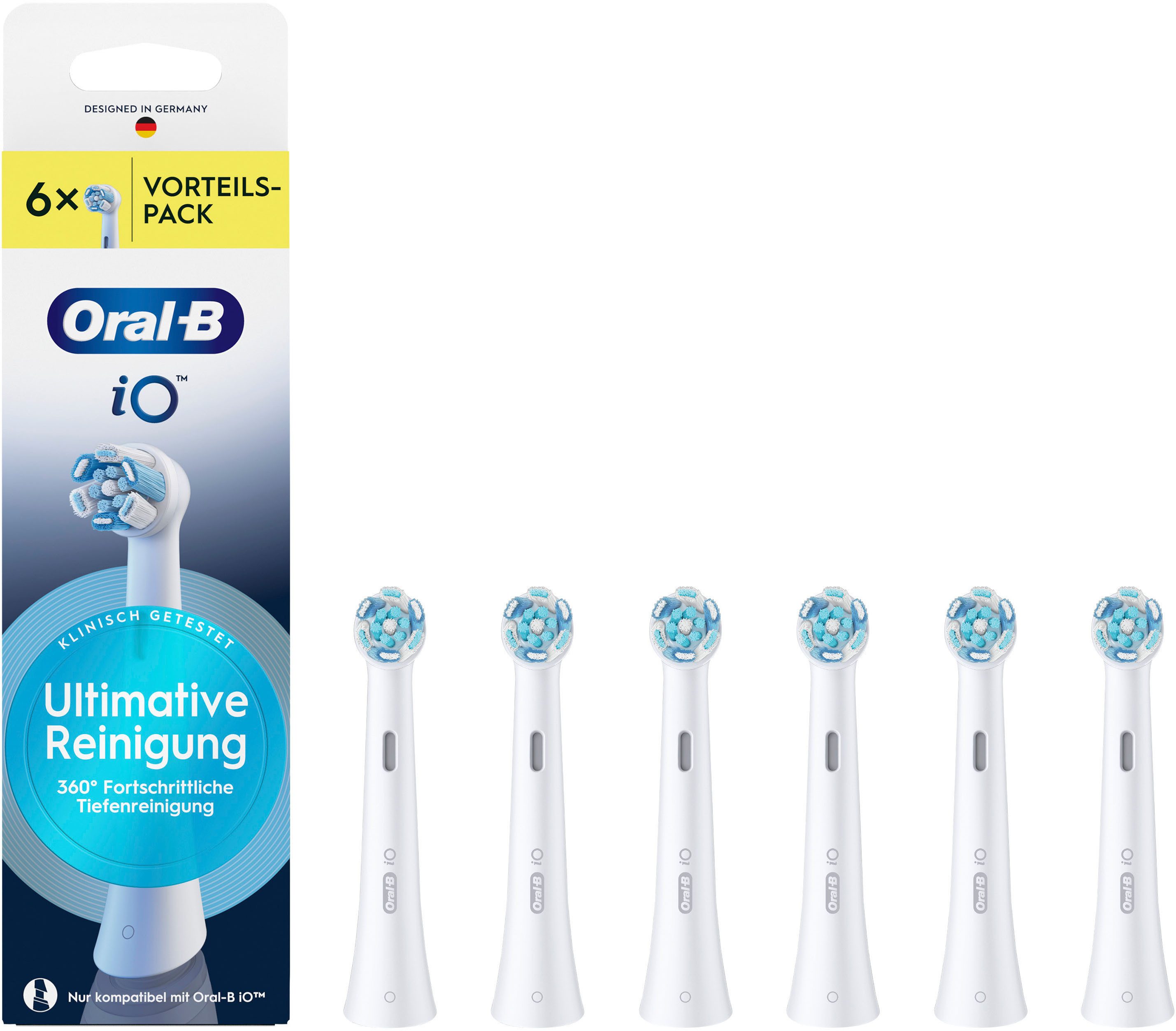 Oral-B Aufsteckbürsten iO Ultimative Reinigung, für fortgeschrittene Tiefenreinigung und Plaque-Entfernung