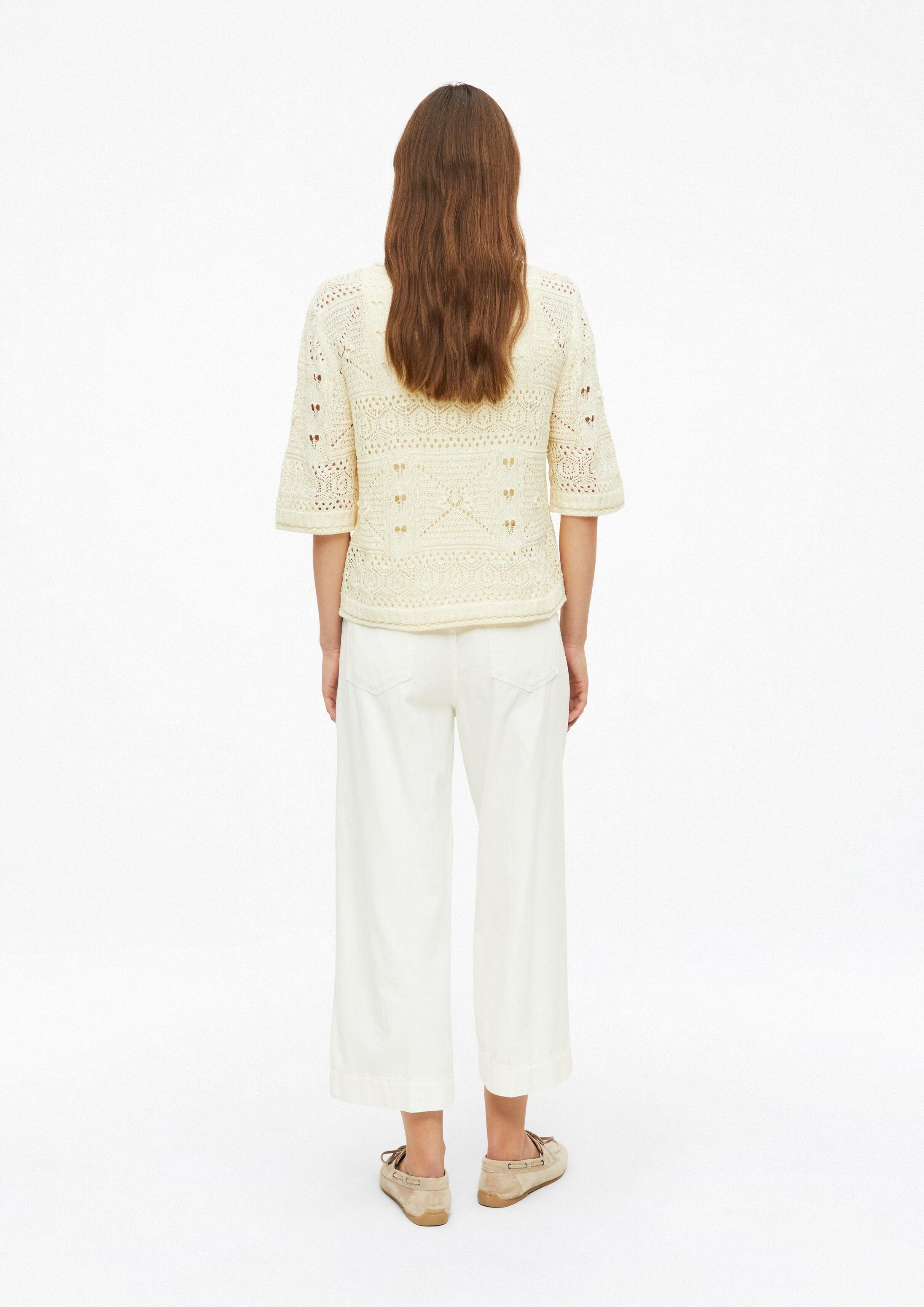 s.Oliver Kurzarmpullover Strickpullover Ajour-Strickpullover