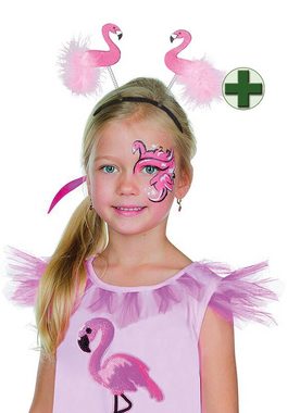 Karneval-Klamotten Kostüm Flamingo rosa Mädchenkostüm mit Flamingo-Haarreif, Kinderkostüm Flamingokleid mit Tüll Vogel Tierkostüm
