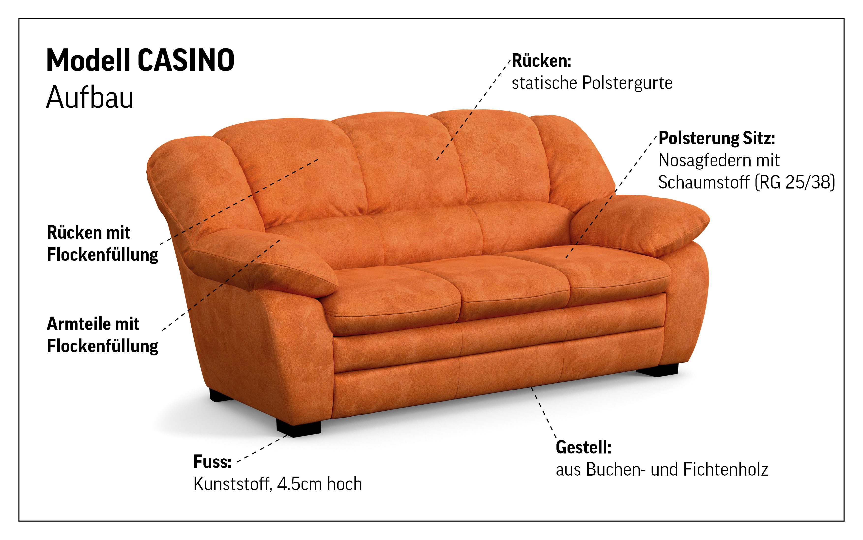 COTTA 2,5-Sitzer Casino, Polstergarnitur, auch als Set erhältlich