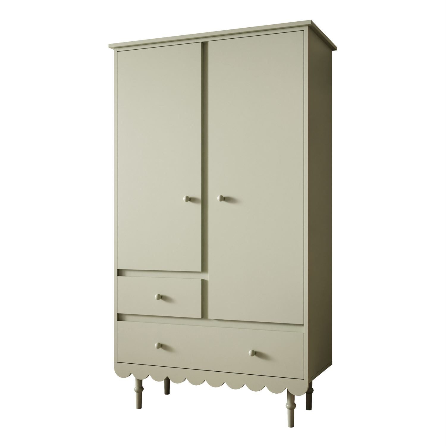 Lookway Kinderkleiderschrank BABUSHKA Zweitüriger Kleiderschrank mit Schubladen (1x Schrank)