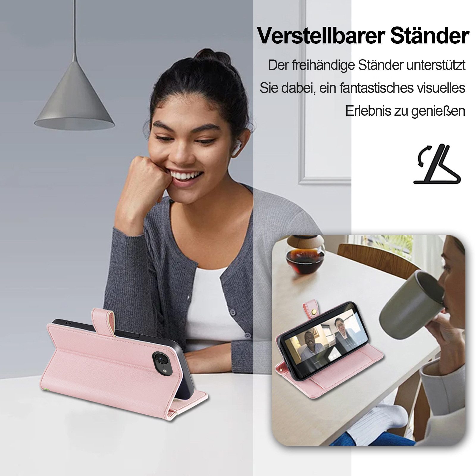 betterfon Handykette mit Portemonnaie für iPhone -Handyhülle Kartenfächern, Hände frei – mit Silikonhülle & Schnur für flexiblen Alltag – Bild 5 von 5