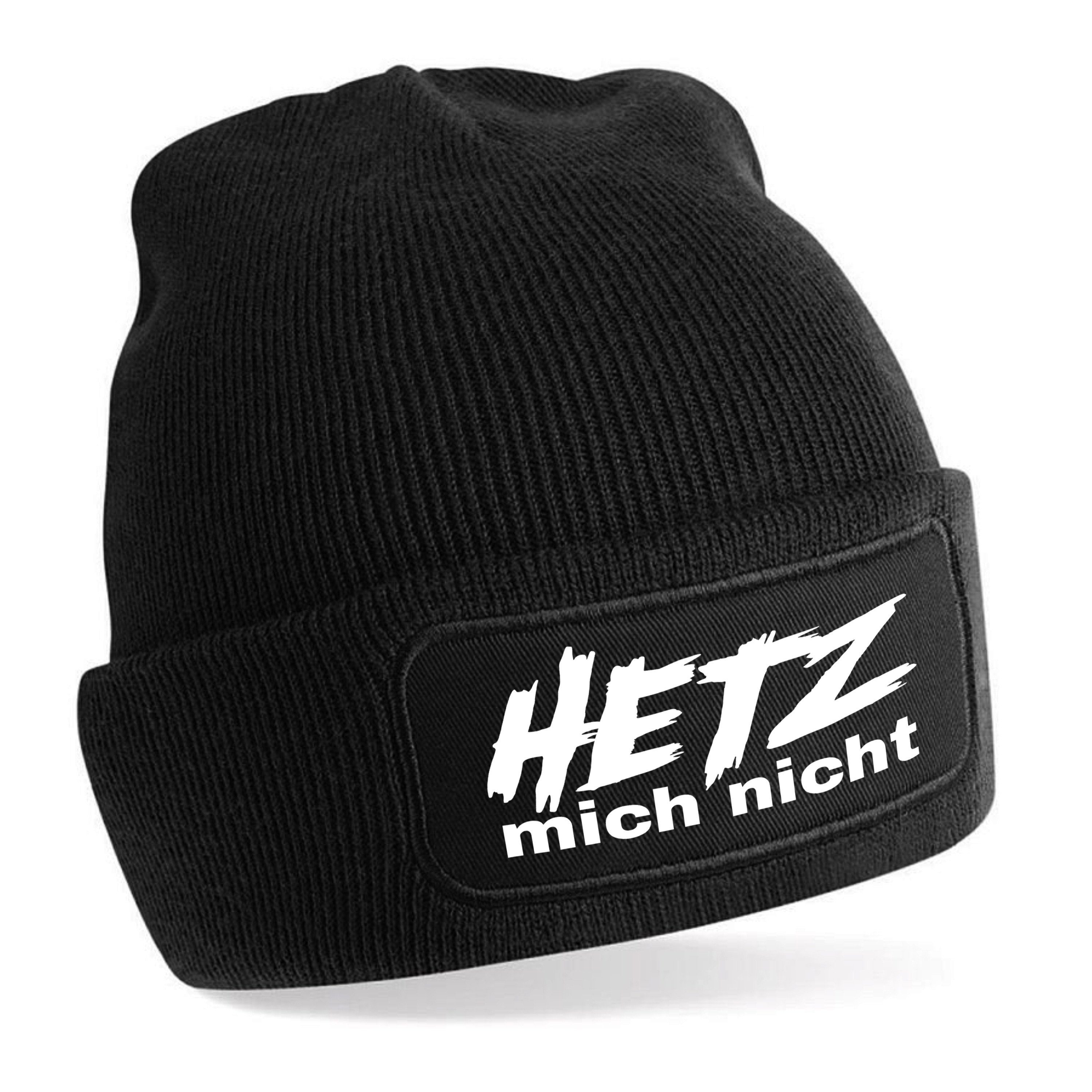 Beanie Strickmütze Beanie mit Spruch HETZ mich nicht