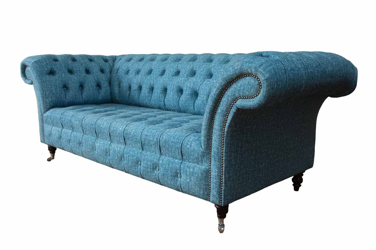 JVmoebel Chesterfield-Sofa, Chesterfield Sofa Wohnzimmer Sitzer 3 Sofas Design Textil Klassisch