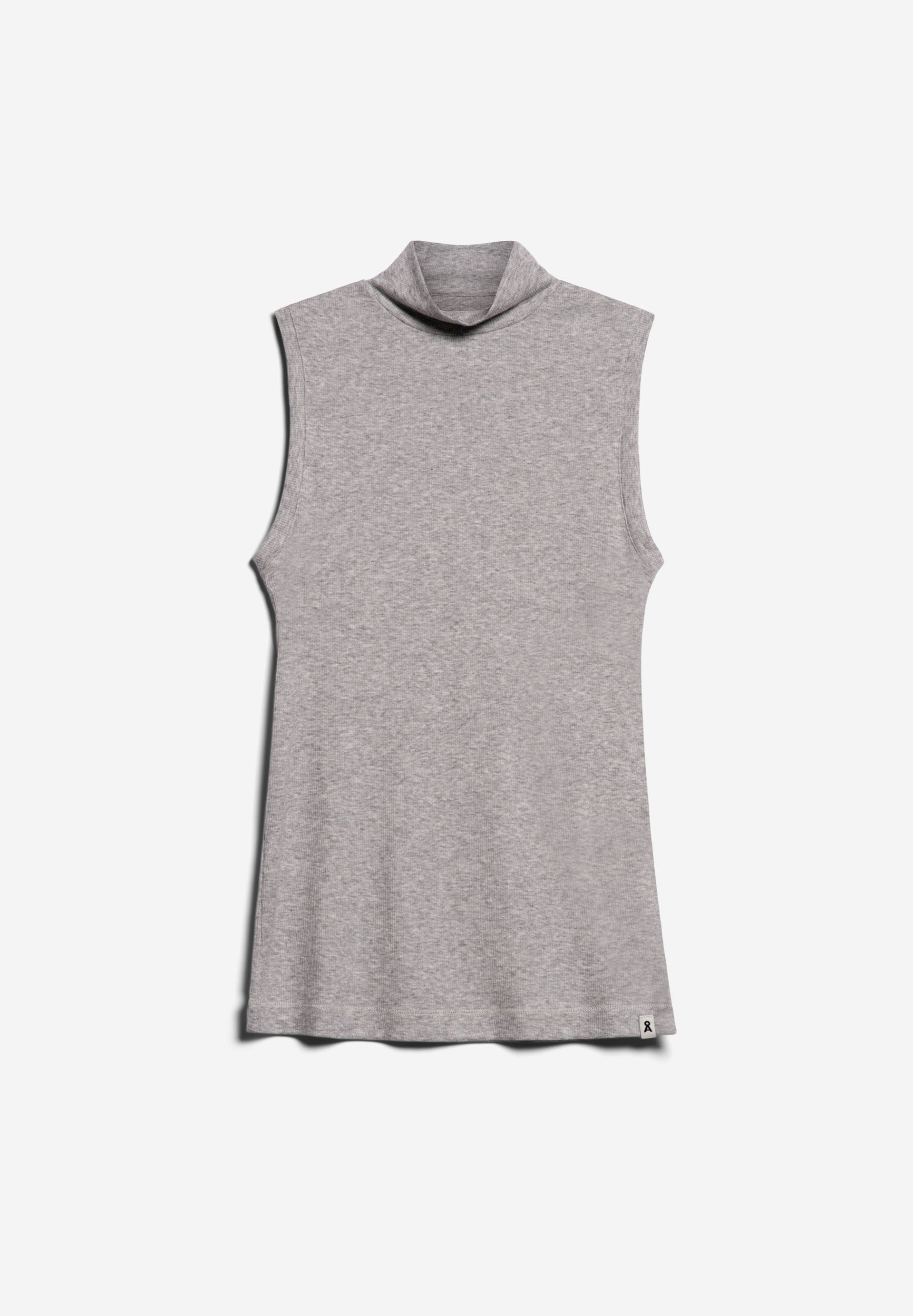 T-Shirt Damen empty (1-tlg) melange Mix Slim CILIAA Fit TENCEL™ Top aus grey Lyocell Armedangels