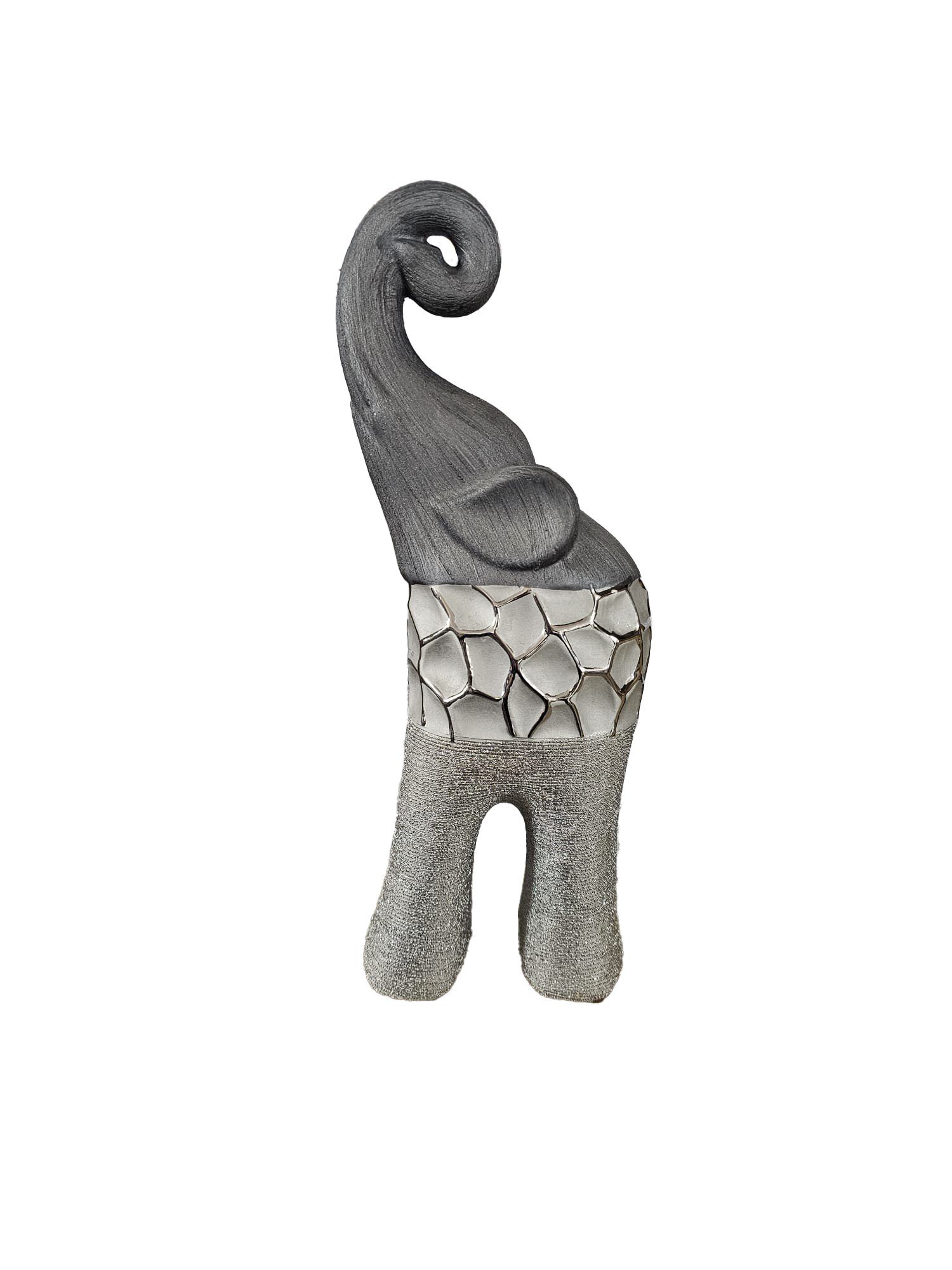 formano Dekofigur Moderner Deko Elefant I Silber/Grau I ca. 35cm | Dekofiguren