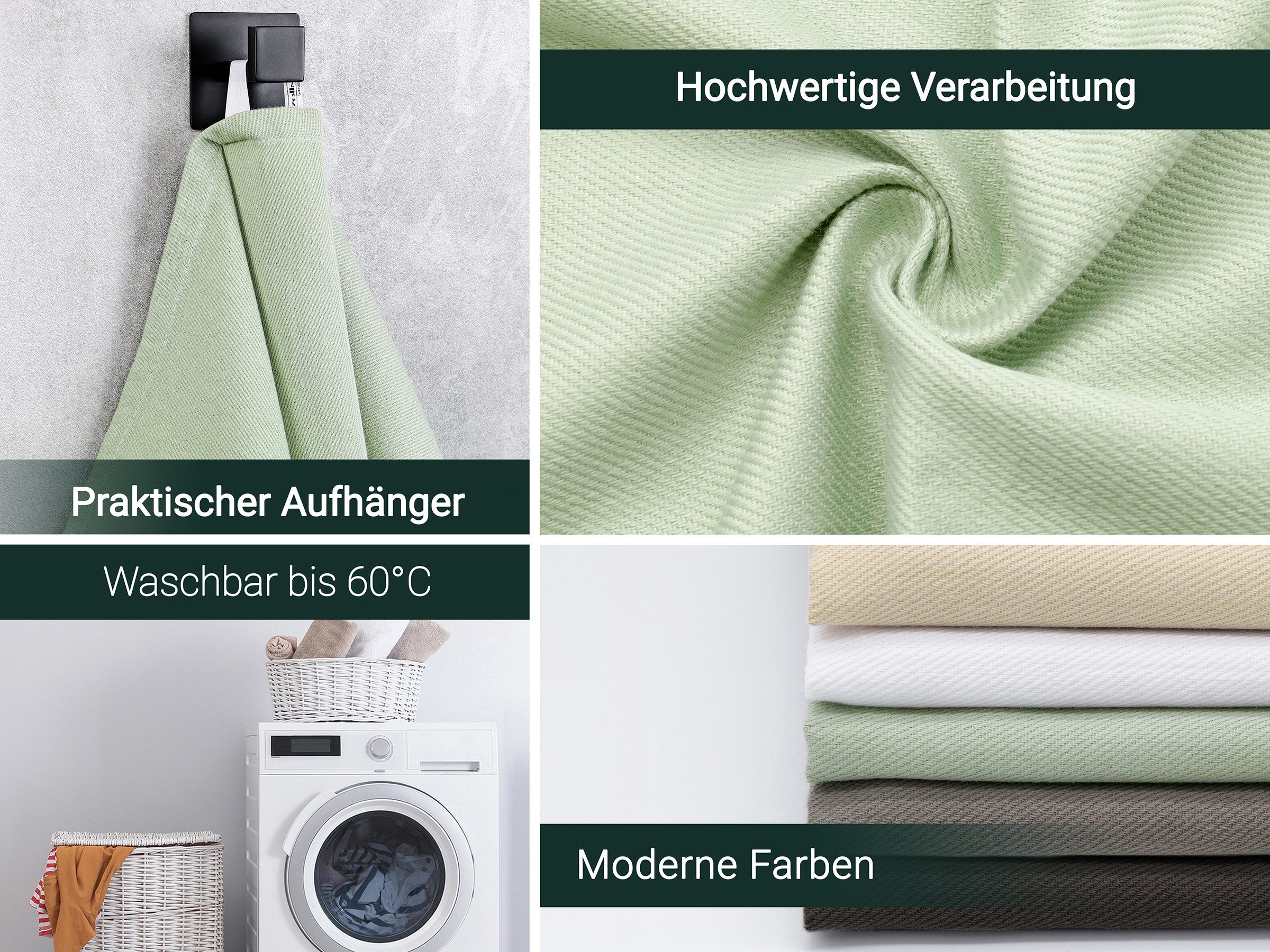 ZOLLNER Geschirrtuch, (Spar-Set, 5-tlg), 50 x 70 cm, 100% Baumwolle, vom Hotelwäschespezialisten
