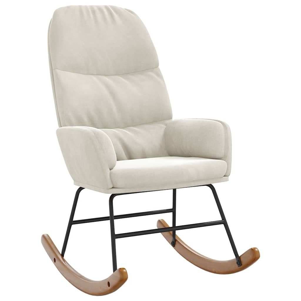 vidaXL Schaukelstuhl Schaukelstuhl Samt Creme (1 St)